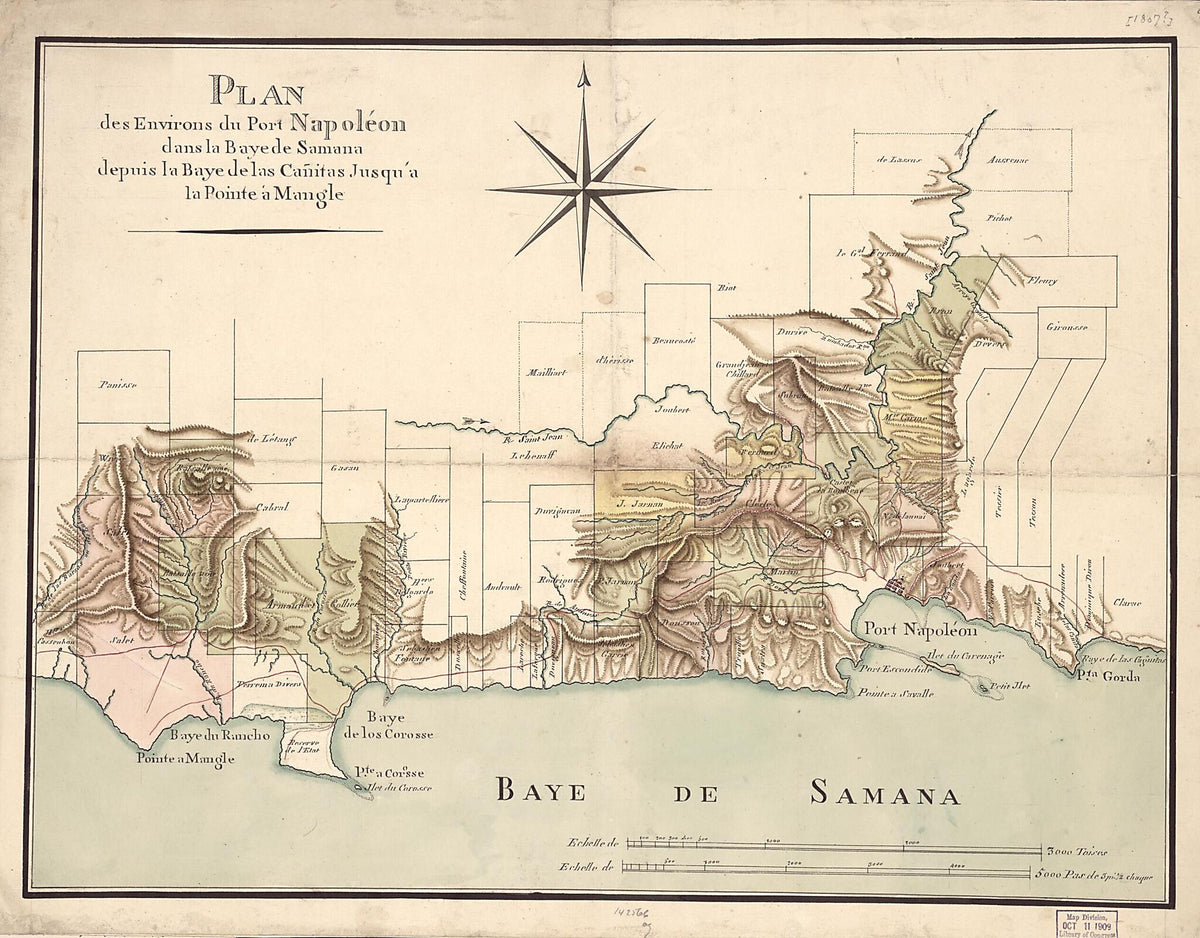 Plan Des Environs Du Port Napoléon Dans La Baye De Samana Depuis La Baye De Las Cañitas Jusqu&