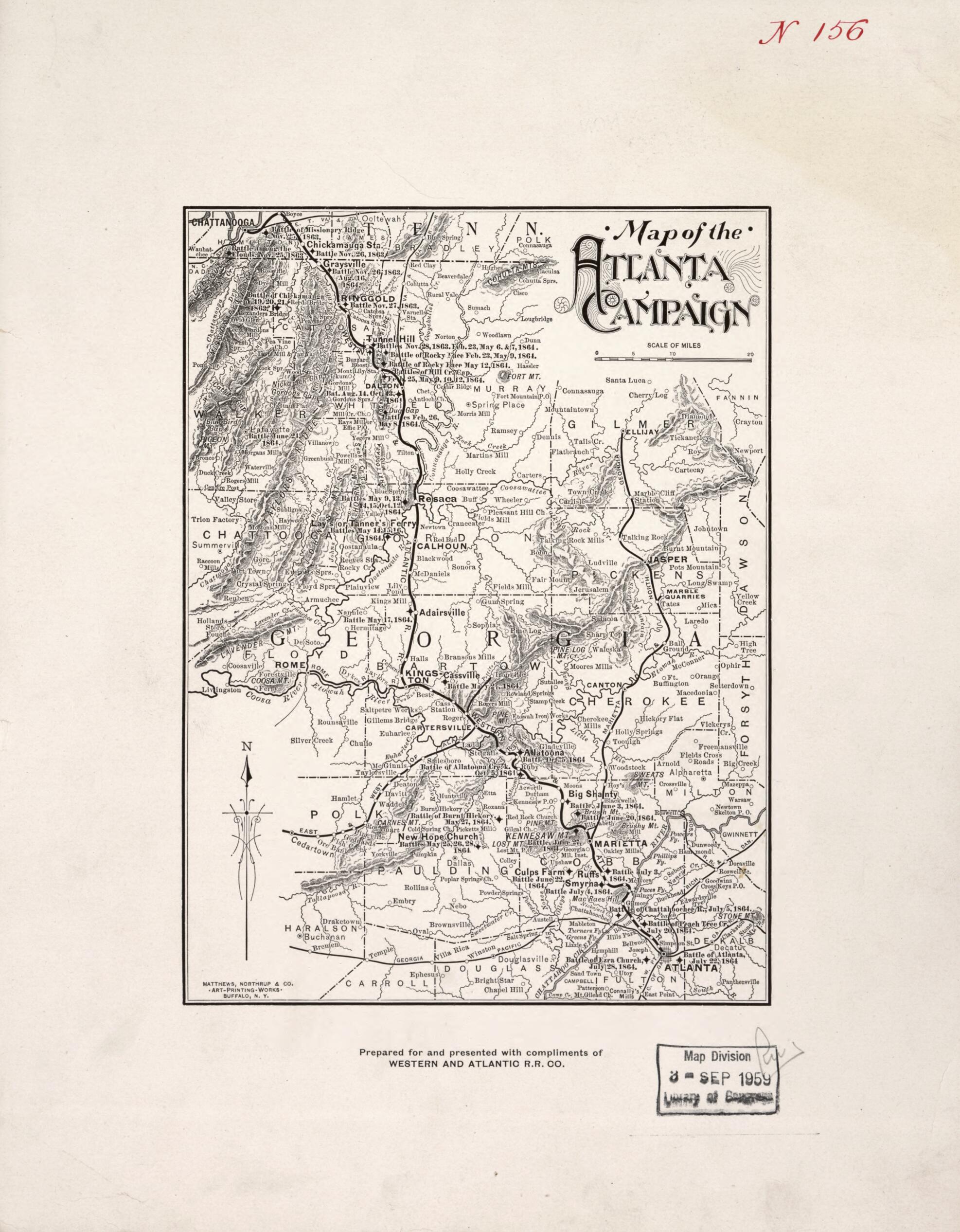 This old map of Map of the Atlanta Campaign from 1887 was created by Western and Atlantic Railroad Company in 1887