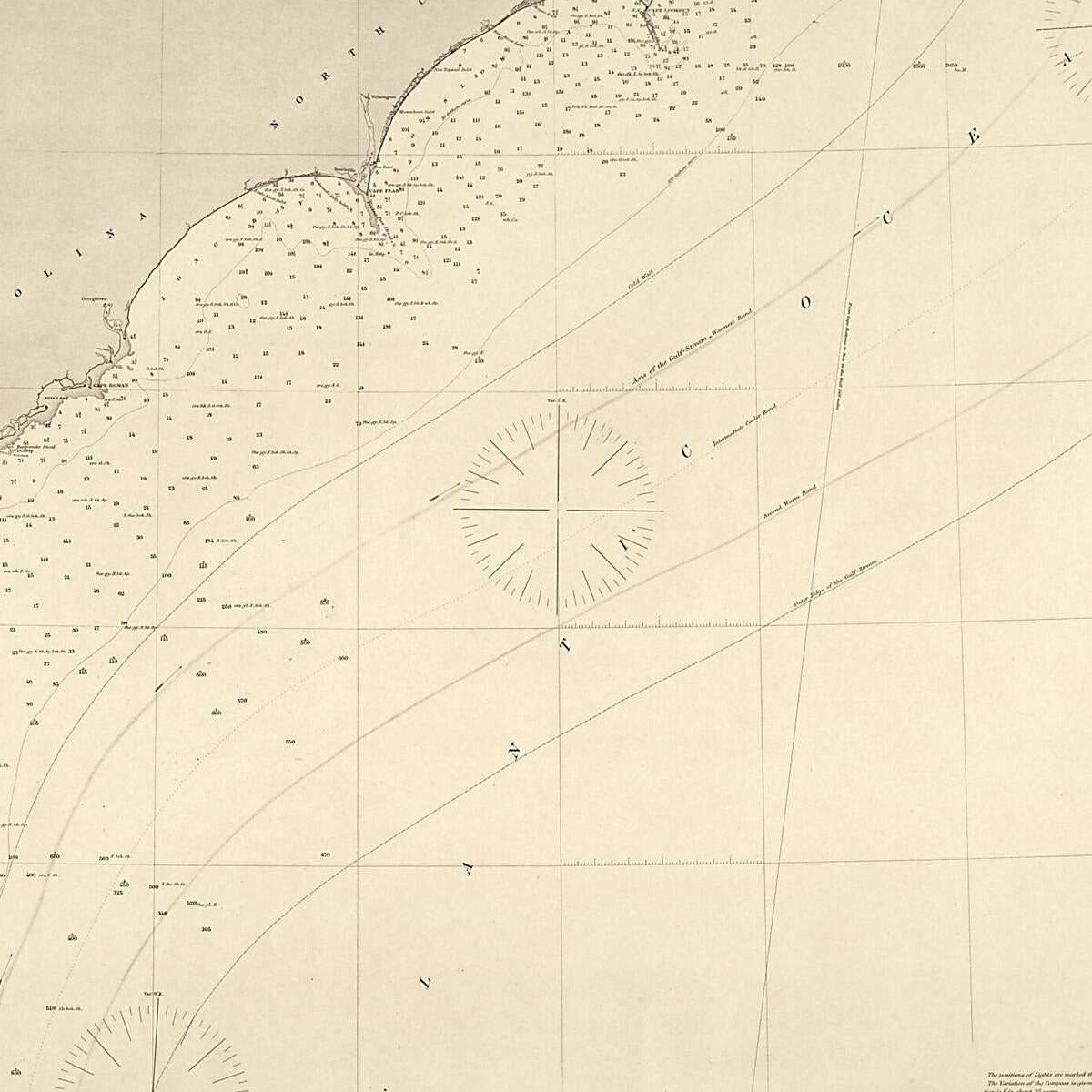 This old map of Atlantic Coast of the United States (in Four Sheets) : Sheet No. III, Cape Hatteras to Mosquito Inlet from 1863 was created by A. D. (Alexander Dallas) Bache,  United States Coast Survey in 1863
