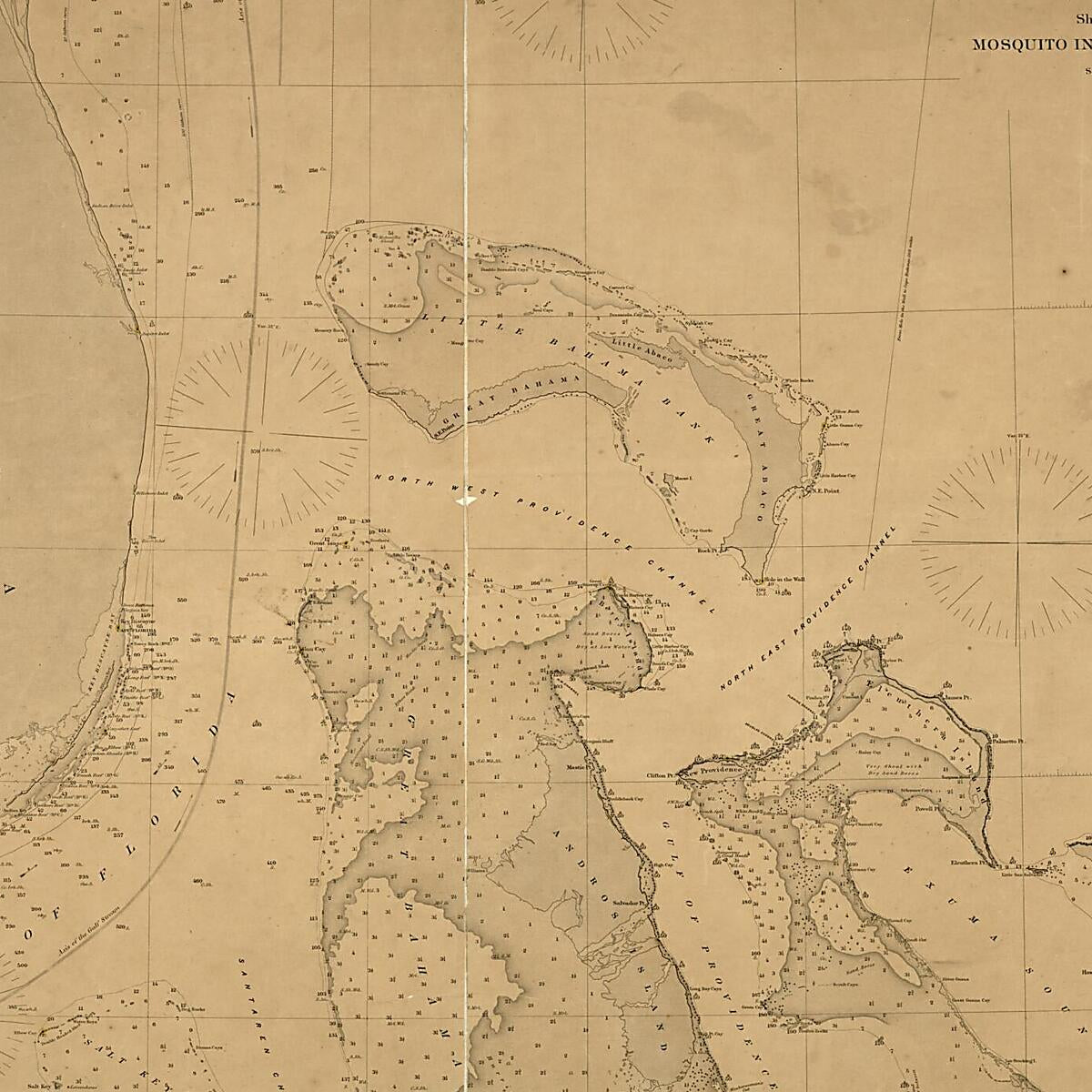 This old map of Atlantic Coast of the United States (in Four Sheets) : Sheet No. IV, Mosquito Inlet to Key West from 1863 was created by A. D. (Alexander Dallas) Bache,  United States Coast Survey in 1863