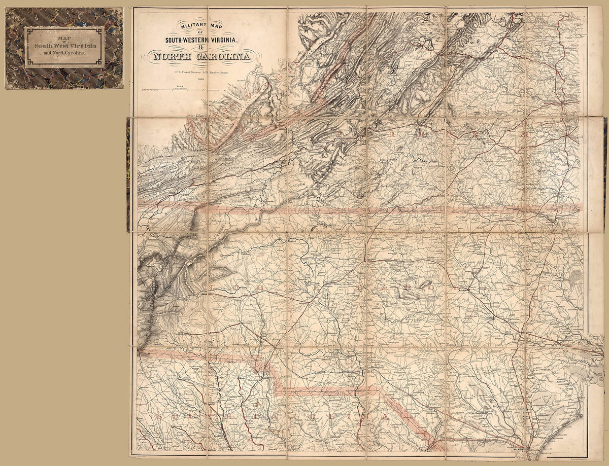 Western Virginia & North Carolina (Military Map of Southwestern Virginia and North Carolina, Map of South West Virginia and North Carolina) 1865 by Relic Map Company