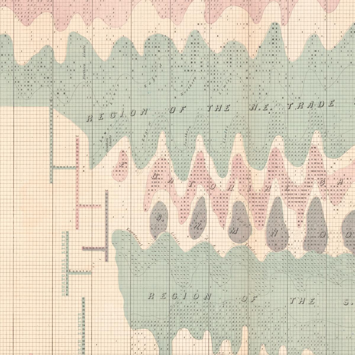 This old map of Trade Wind Chart of the Atlantic Ocean (Wind and Current Charts, Atlantic Ocean) from 1851 was created by E. J. Dehaven, Matthew Fontaine Maury, Charles Morris,  United States Naval Observatory,  United States. Bureau of Ordnance and Hydr