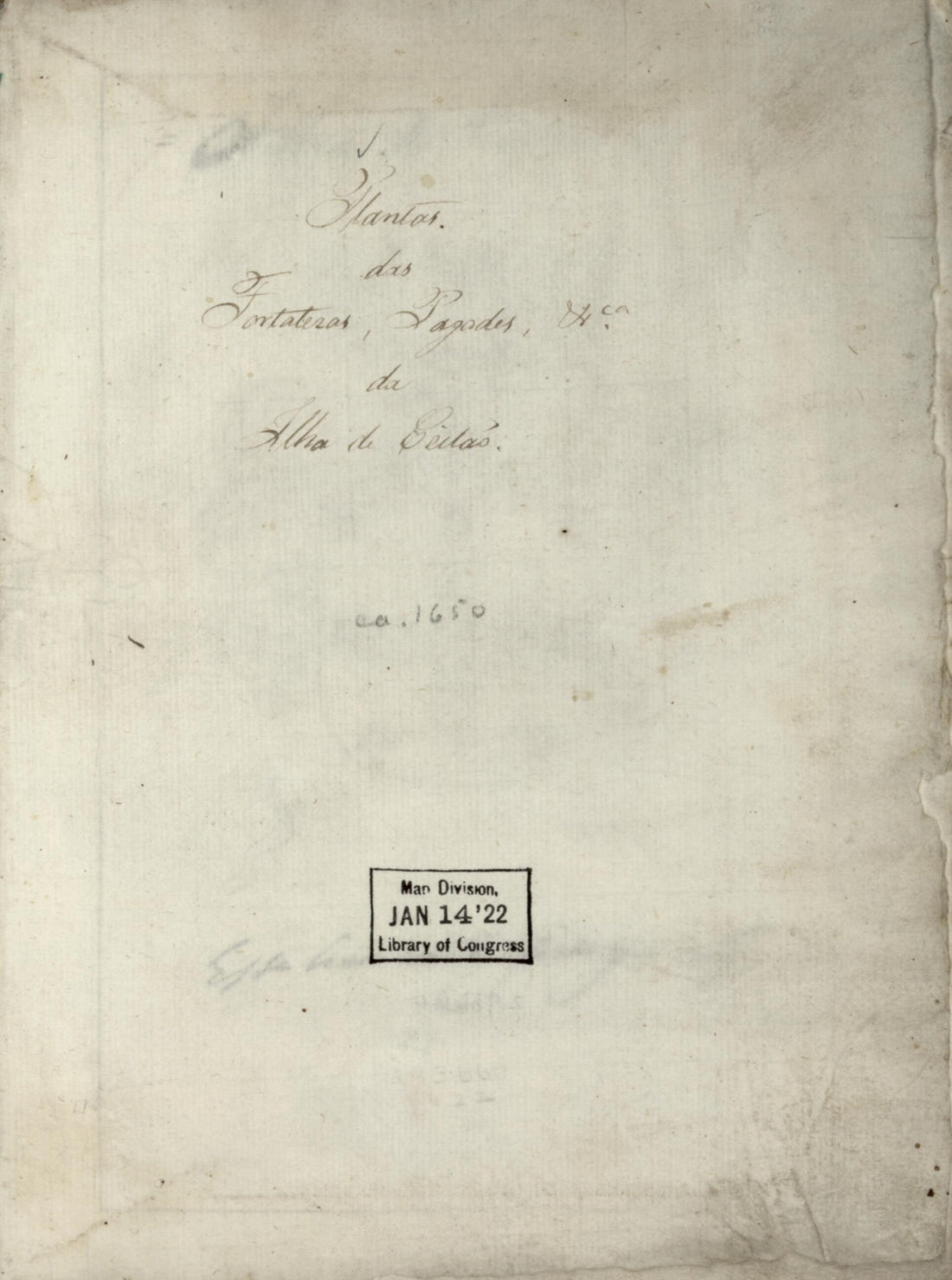 This old map of Plantas Das Fortalezas, Pagodes & Ca. Da Ilha De Ceilão from 1650 was created by in 1650