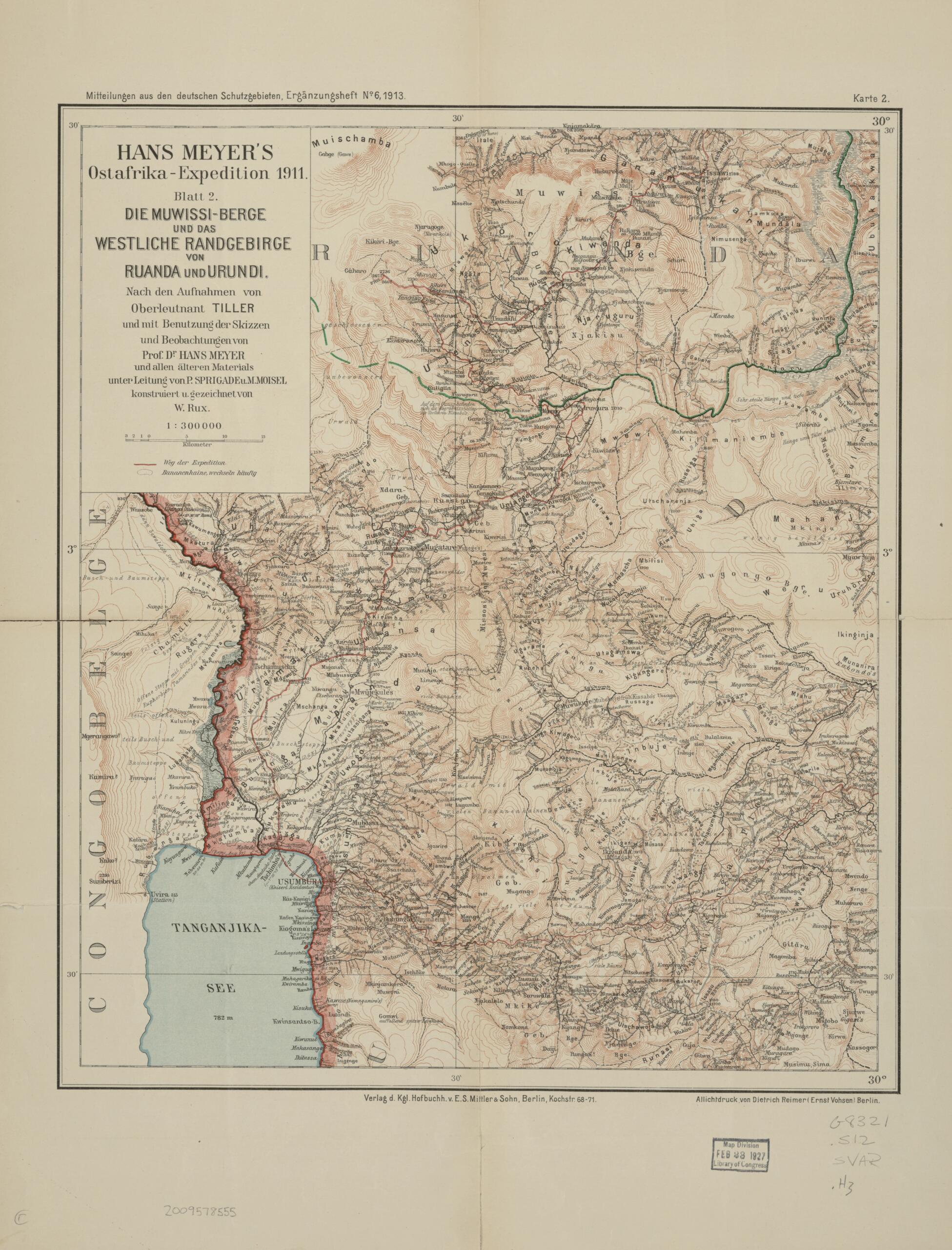 This old map of Expedition from 1911 was created by Max Moisel, Paul Sprigade, Verlag E.S. Mittler & Sohn in 1911