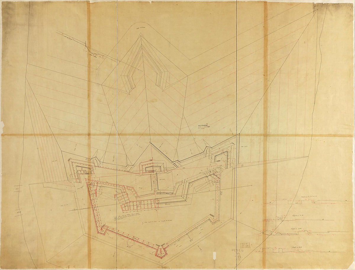 No. 2 Plan of Fort for Sta. Rosa Id., Pensacola Harbour, Shewing the General Dimensions and the Relations of the Several Parts of the Work 1860 by Relic Map Company