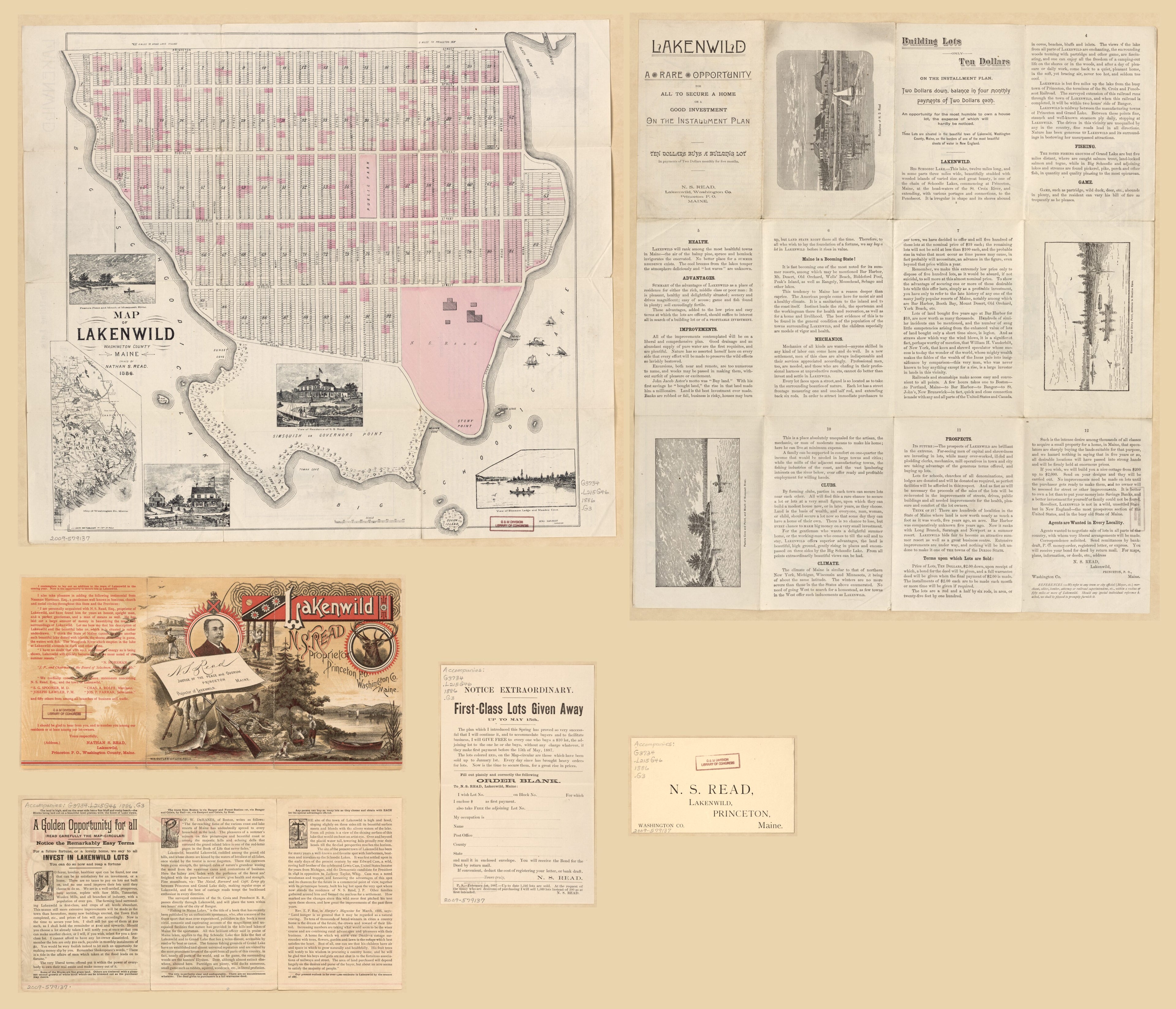This old map of Map of Lakenwild, Washington County, Maine : Owned by Nathan S. Read : from 1886 (Lakenwild :) was created by Benj Gardner, J.L. Smith Co, Nathan S. Read in 1886