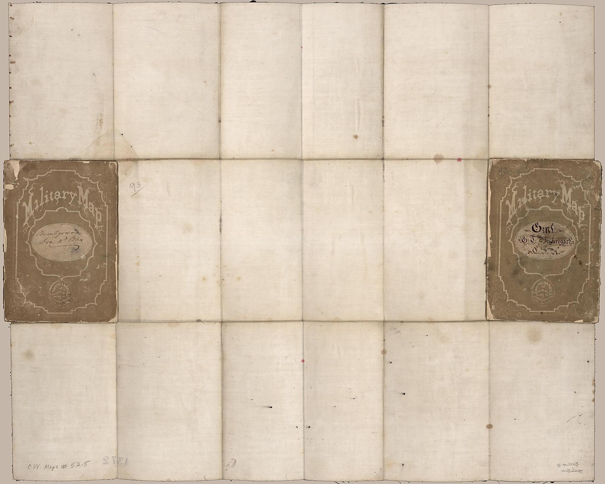 This old map of Map of the Military Division of the West : (Genl. G.T. Beauregard Comdg.) Hd. Qrs. Engrs. Office, Dept. Mississippi,Alabama &c. (Military Map :) from 1864 was created by Confederate States of America. Army. Military Division of the West,