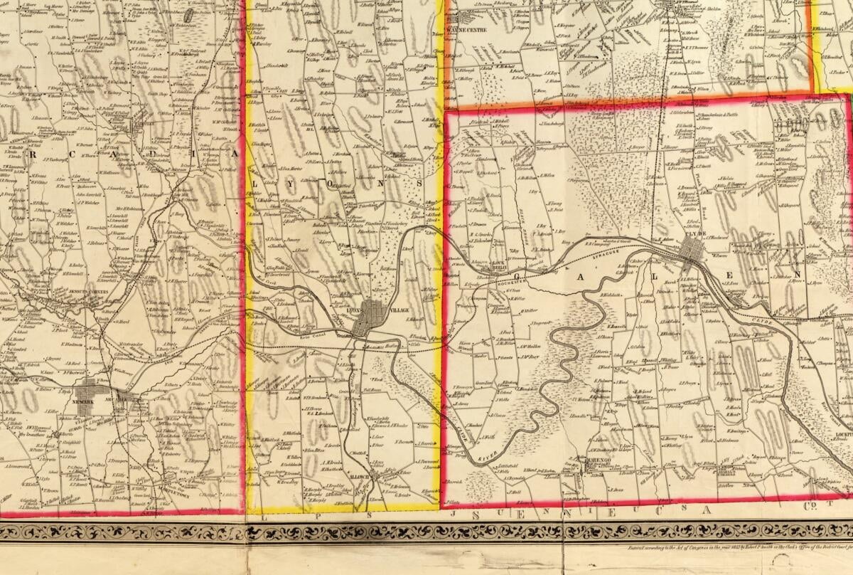 This old map of Map of Wayne County, New York from 1853 was created by Robert Pearsall Smith, Henry Francis Walling in 1853