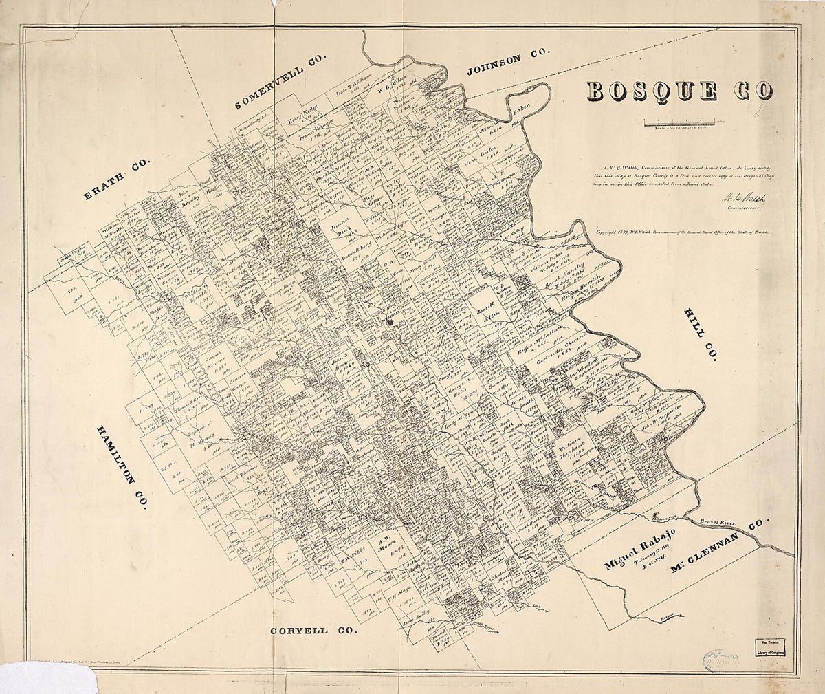 Bosque Co 1879 by Relic Map Company