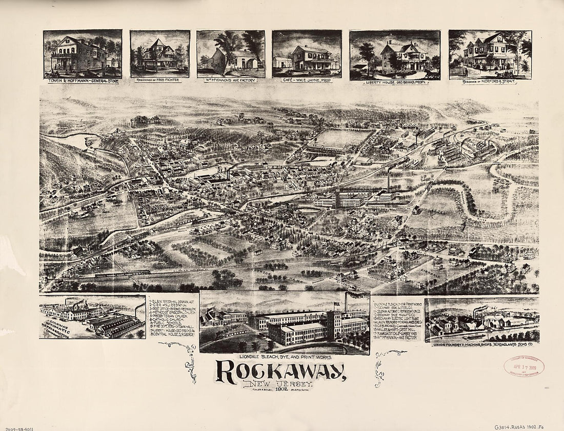 This old map of Rockaway, New Jersey from 1902 was created by Fowler & Bailey in 1902