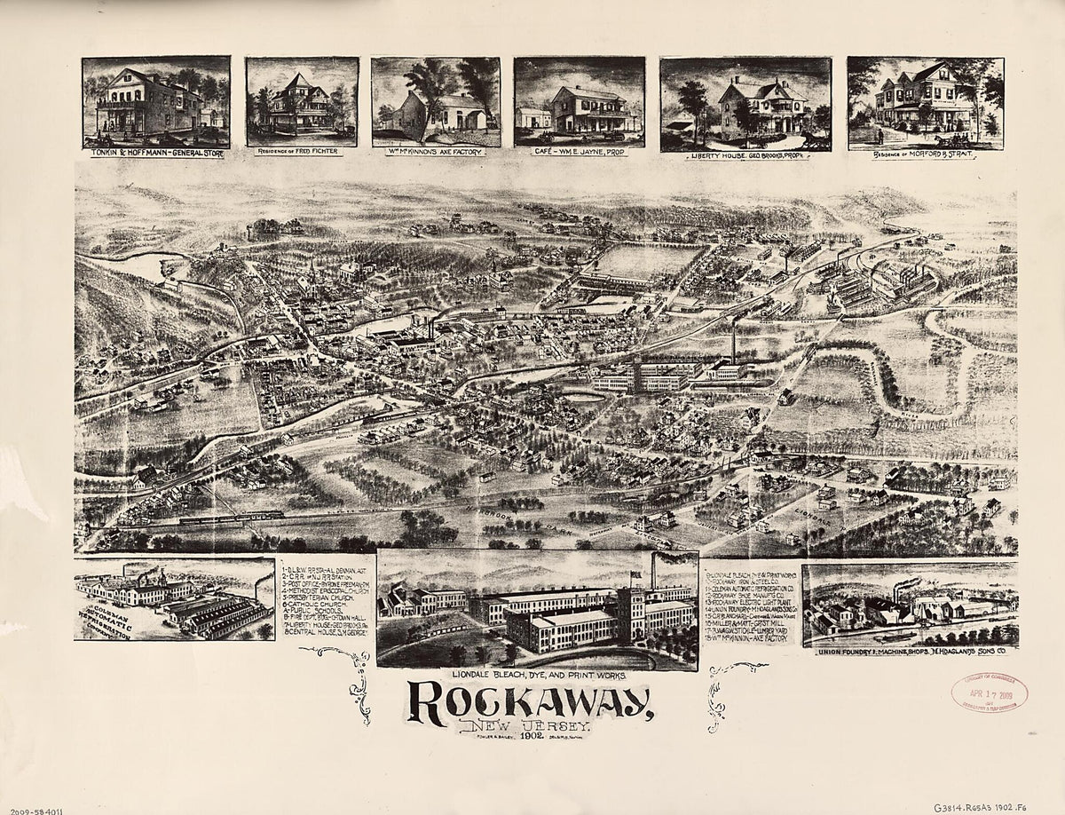 Rockaway, New Jersey 1902 by Relic Map Company