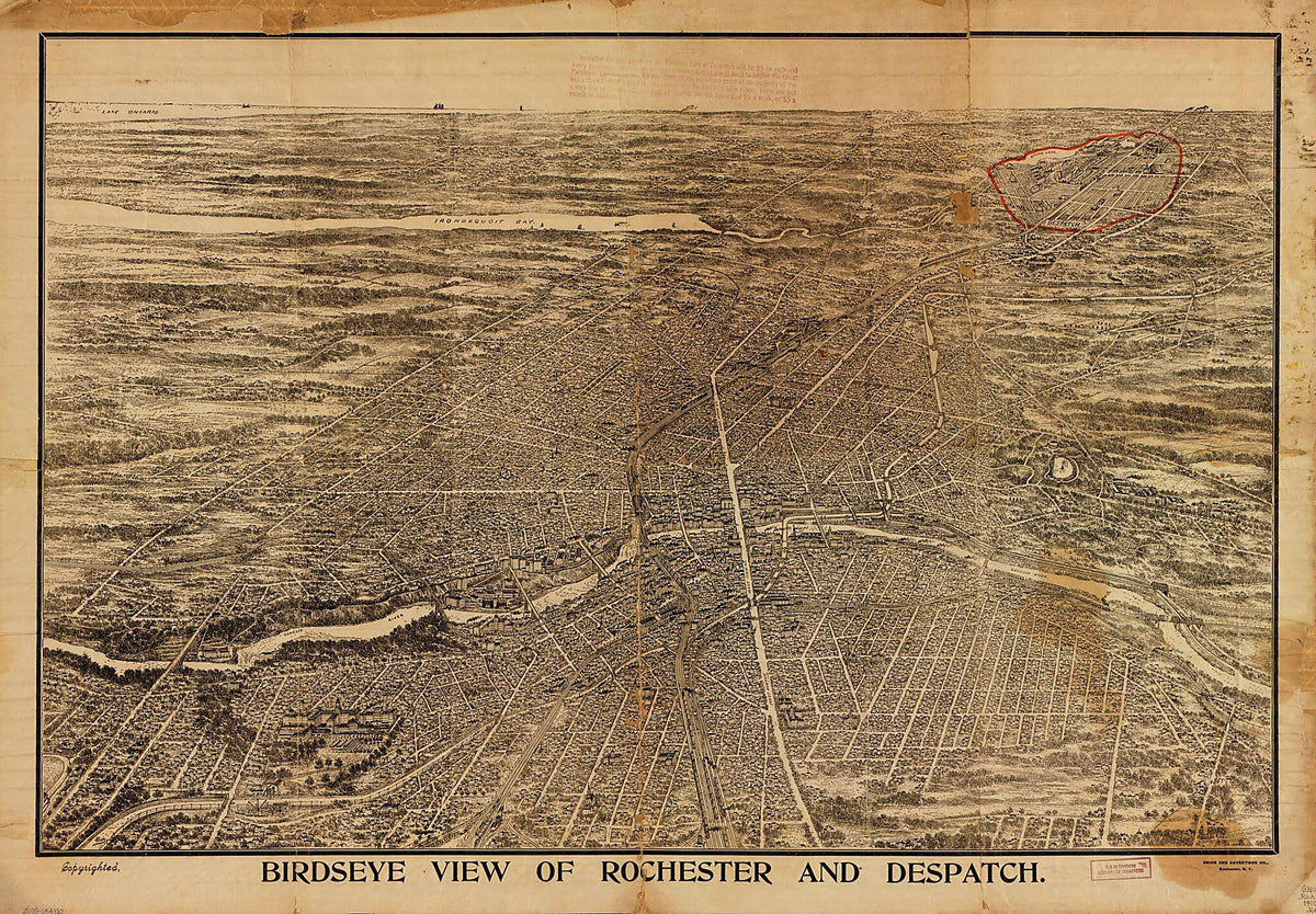 Birdseye View of Rochester and Despatch (eye View of Rochester and Despatch) 1910 by Relic Map Company