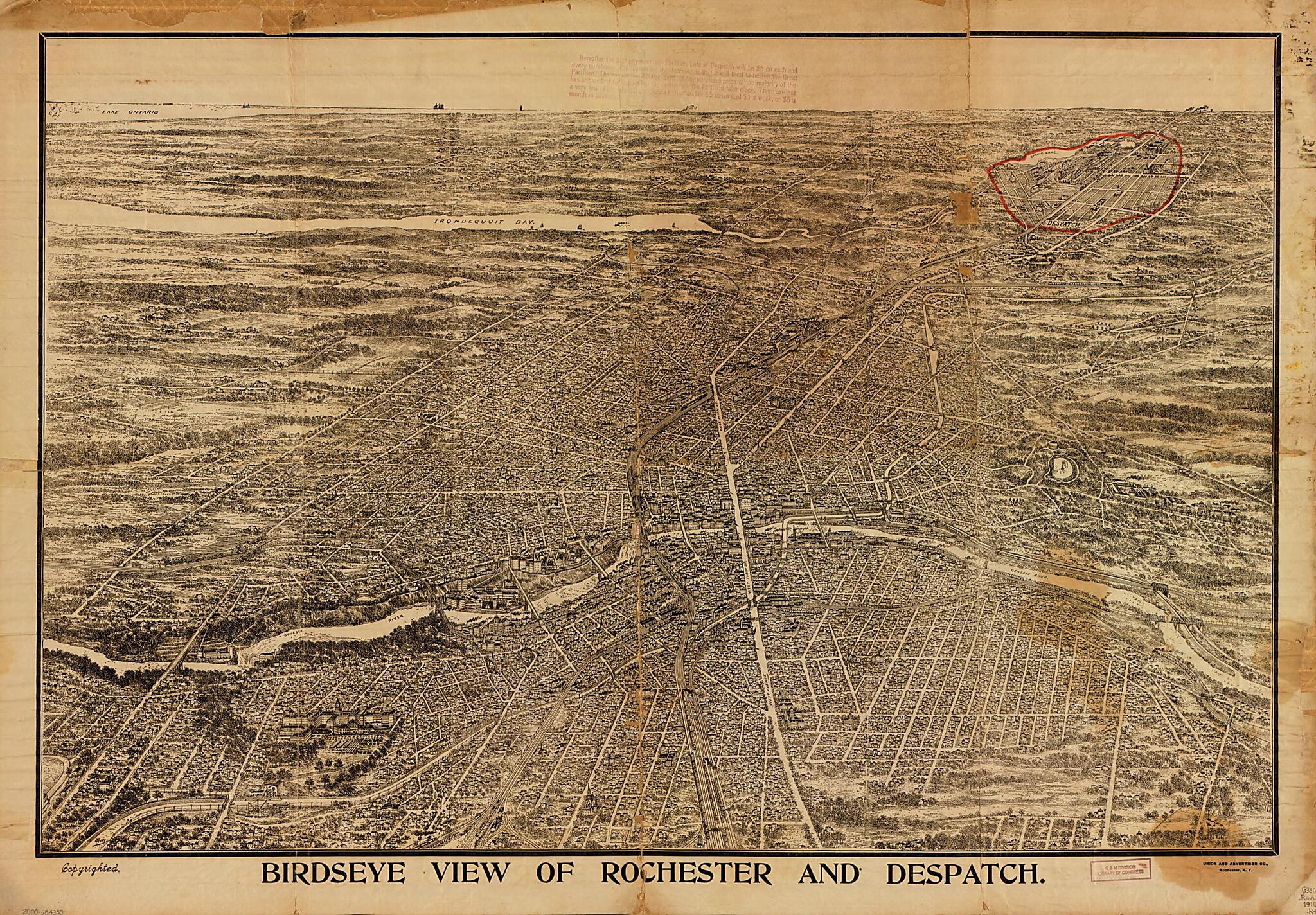This old map of Birdseye View of Rochester and Despatch (eye View of Rochester and Despatch) from 1910 was created by Reits, Union and Advertiser Co in 1910