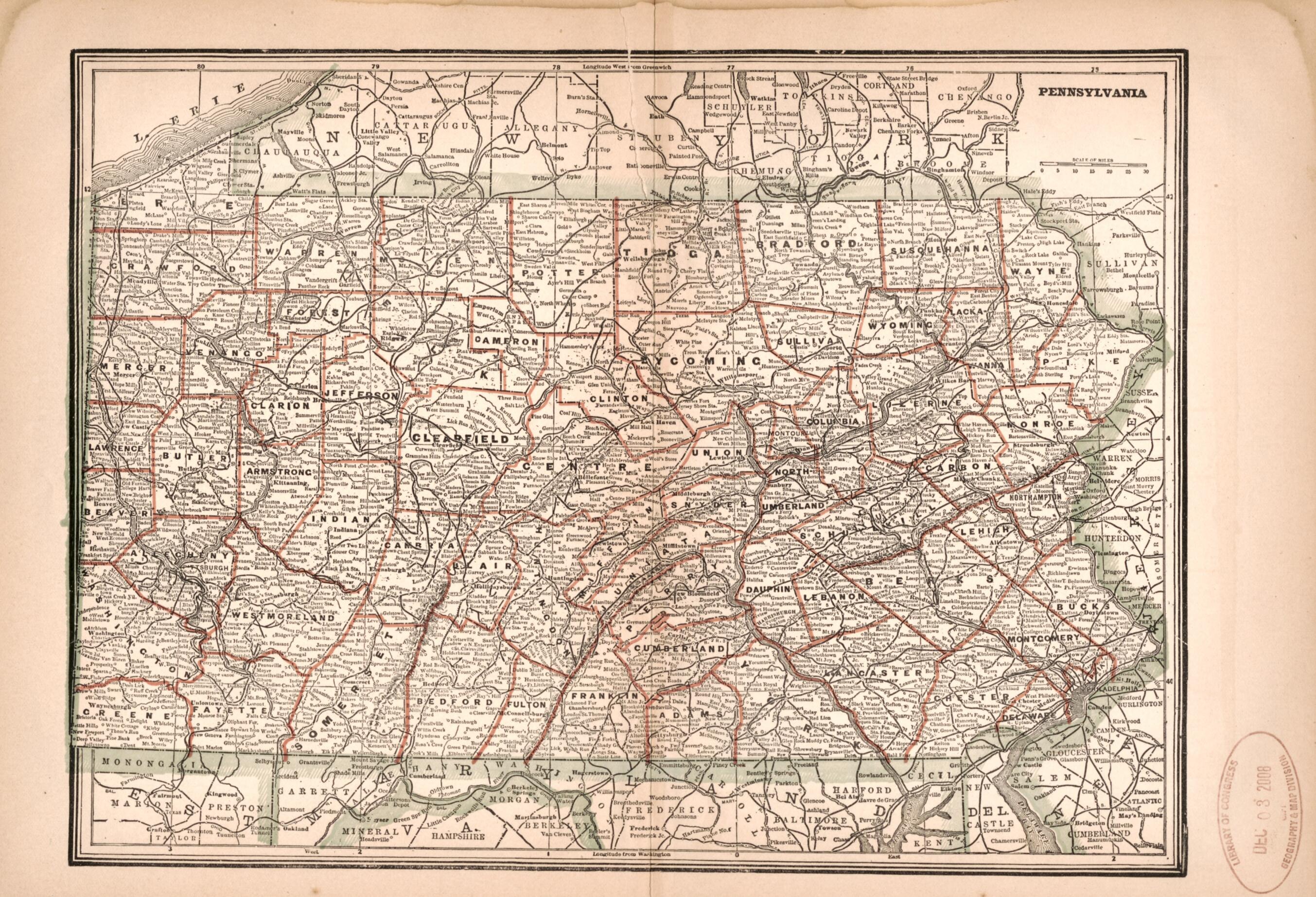Pennsylvania 1894 by Relic Map Company