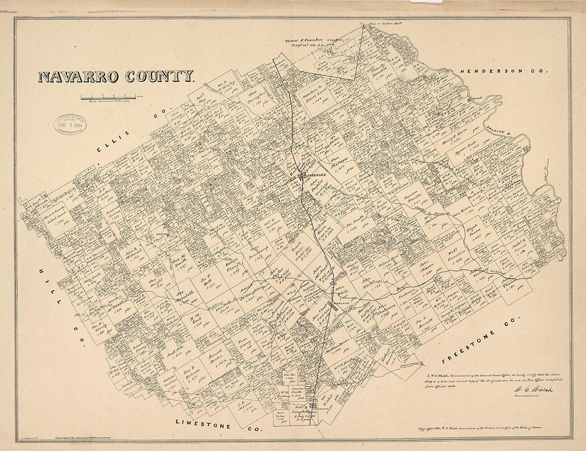 Navarro County 1880 by Relic Map Company