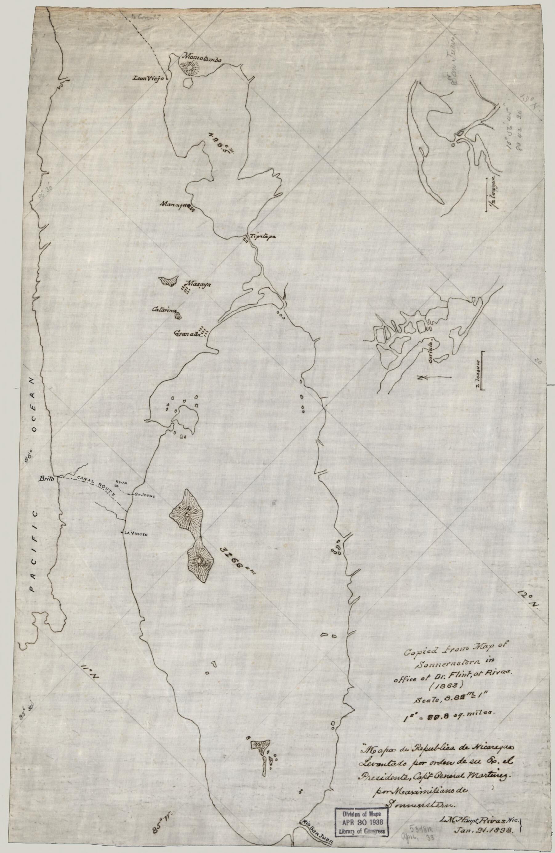 This old map of Mapa De Republica De Nicaragua : Levantado Por Orden De Su Ex. El Presidente, Cap&