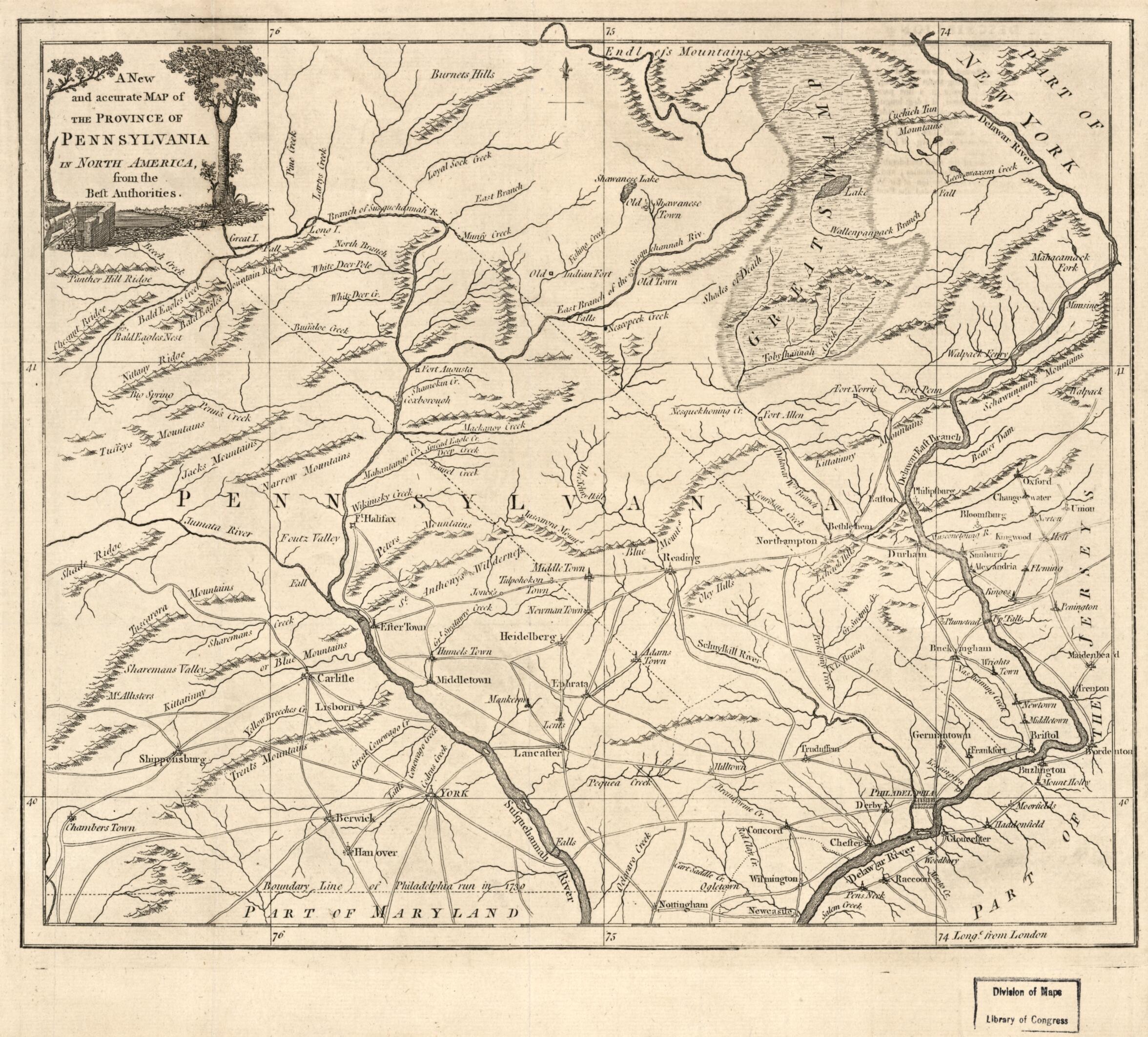 This old map of A New and Accurate Map of the Province of Pennsylvania, In North America : from the Best Authorities from 1780 was created by in 1780