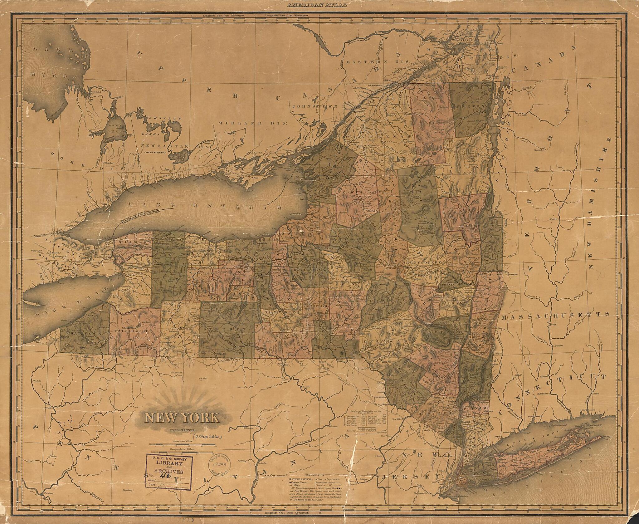This old map of New York from 1823 was created by Henry Schenck Tanner in 1823