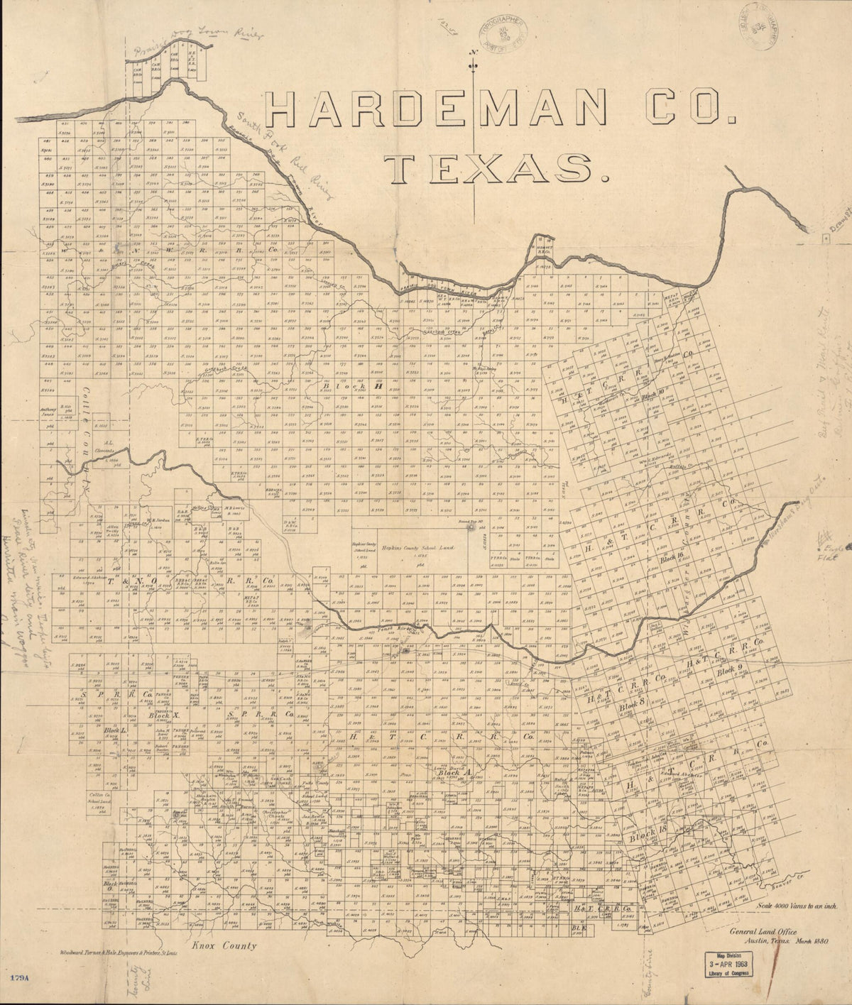 Hardeman County, Texas 1880 by Relic Map Company
