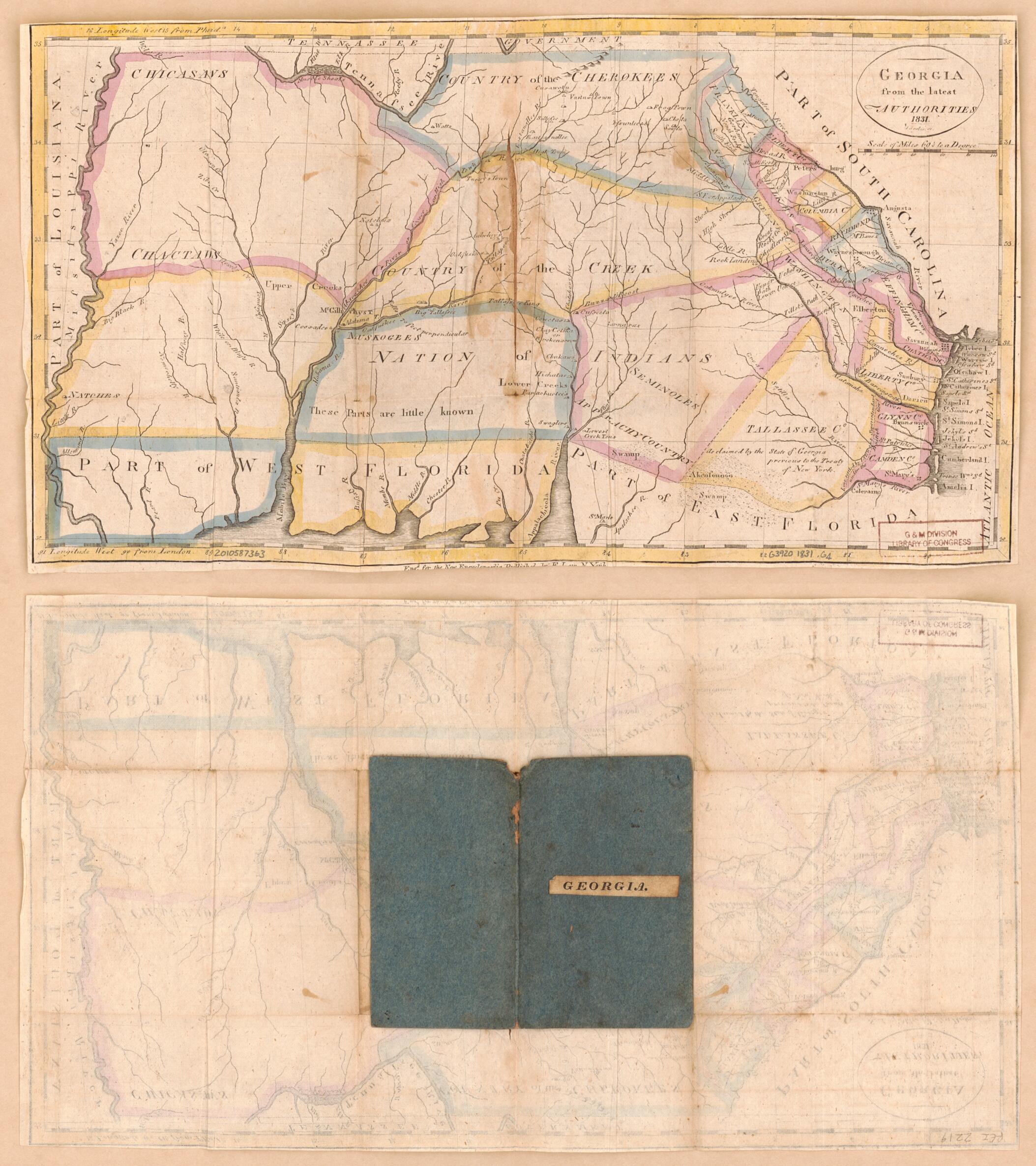 This old map of Georgia, from the Latest Authorities from 1831 was created by Esther Prentiss Low in 1831