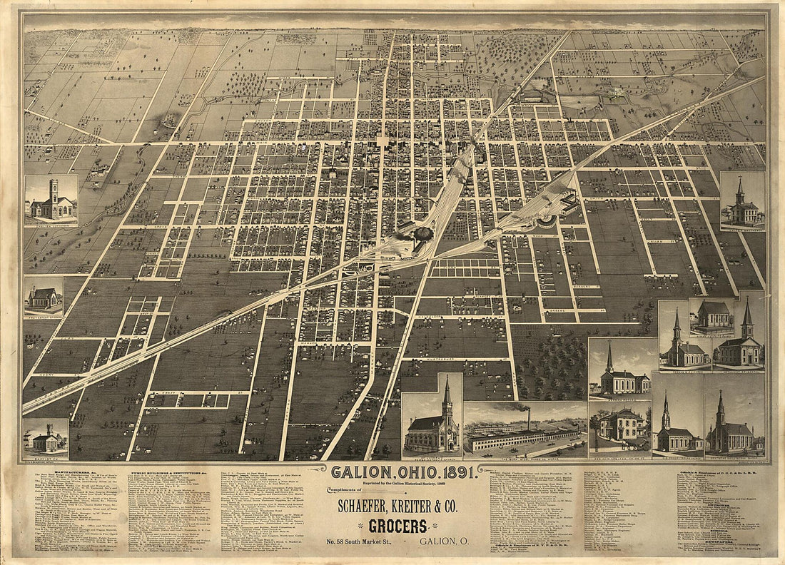 This old map of Galion, Ohio, 1891 from 1989 was created by Smith & Buckingham in 1989