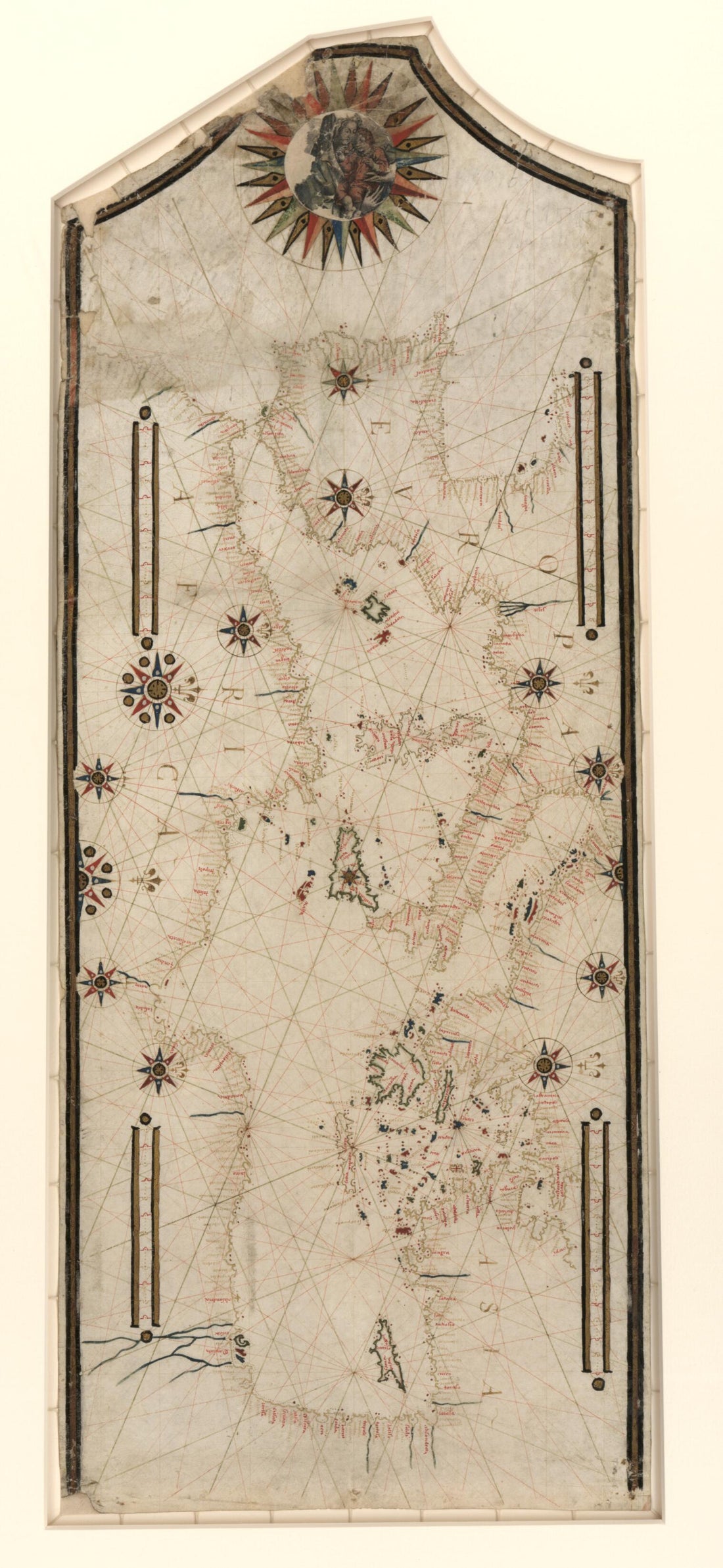 This old map of Portolan Chart of the Mediterranean and Connecting Seas from 1550 was created by in 1550