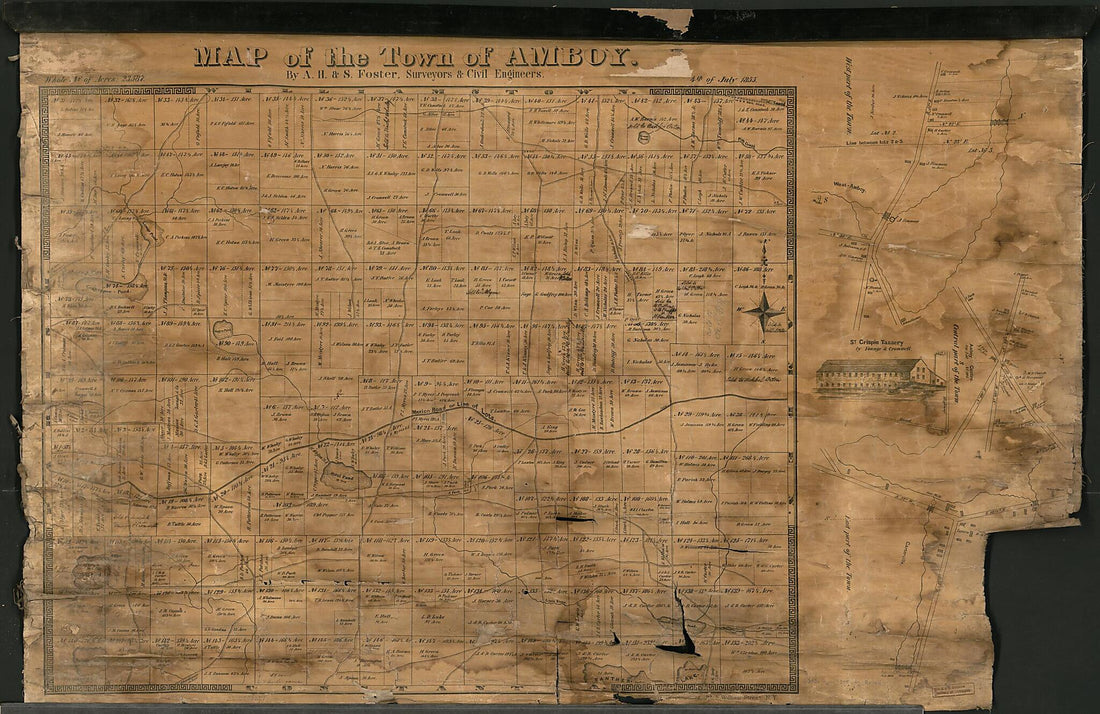 This old map of Map of the Town of Amboy from 1855 was created by A.H. & S. Foster (Firm), Frederick Heppenheimer in 1855