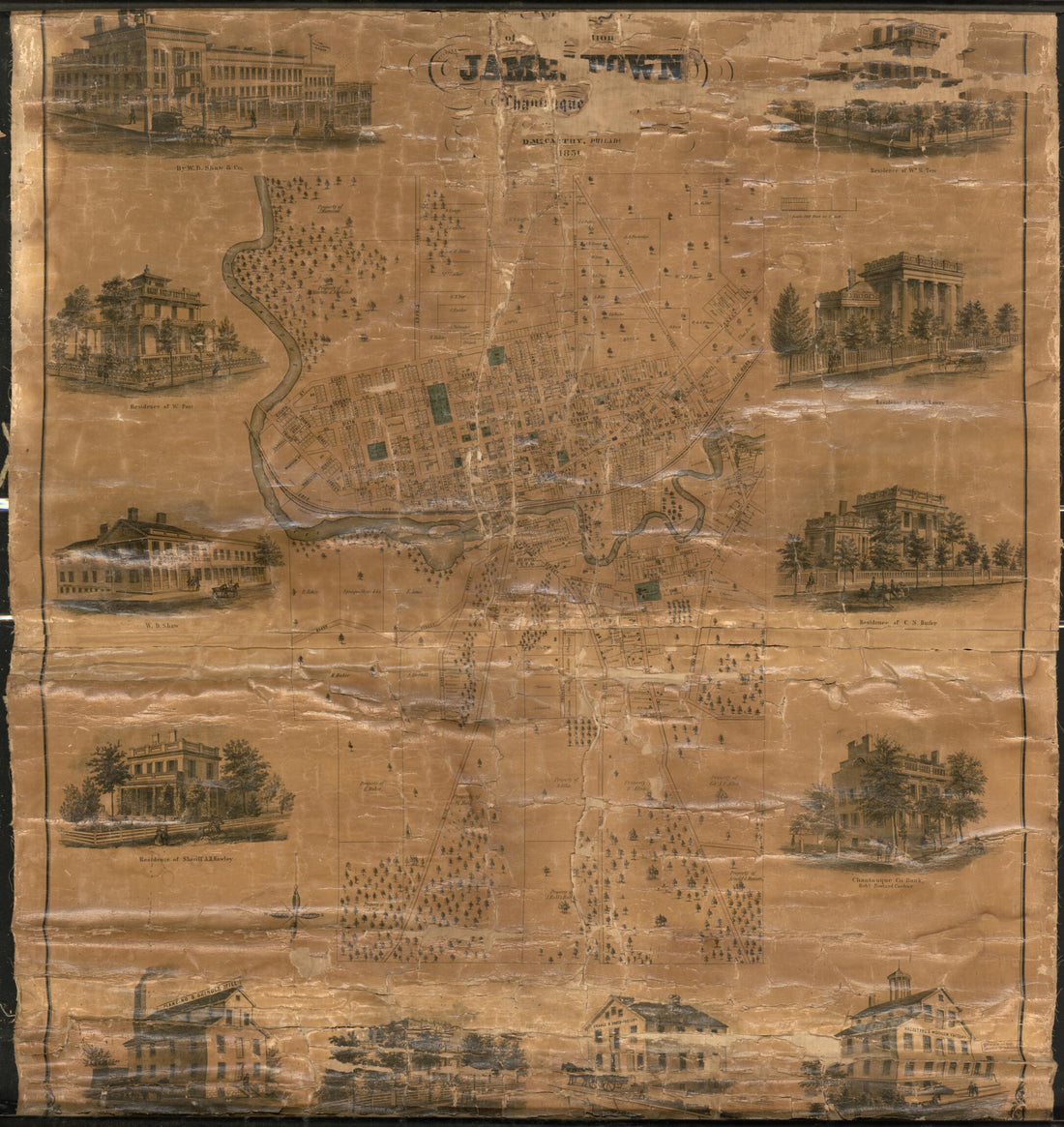 This old map of Map of Jamestown, Chautauqua County, New York from 1856 was created by in 1856