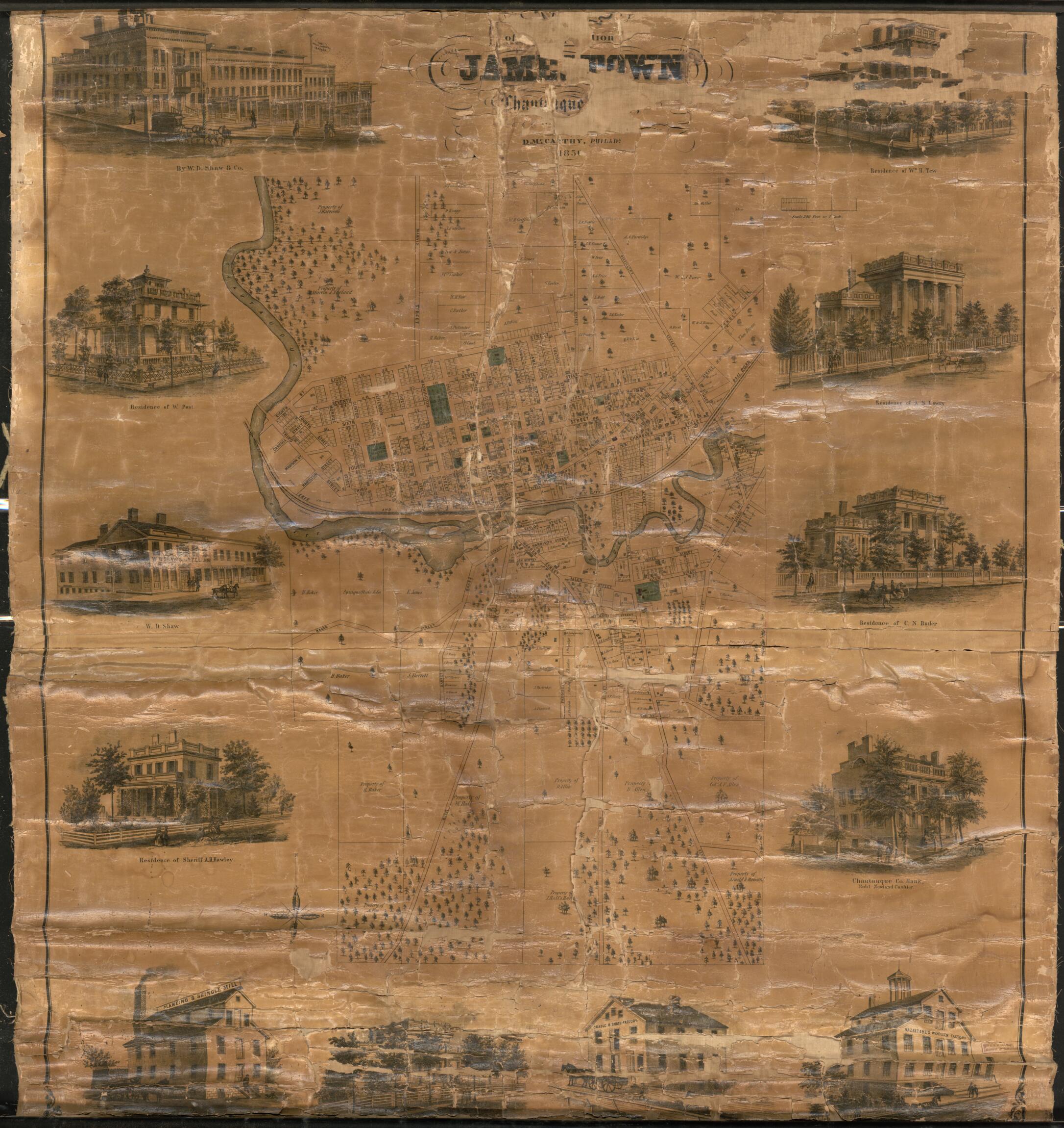 This old map of Map of Jamestown, Chautauqua County, New York from 1856 was created by in 1856