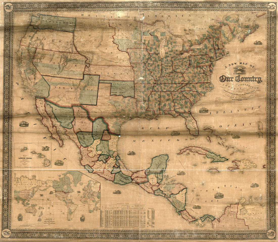 This old map of A New Map of Our Country, Present and Prospective : United States : Compiled from Government Surveys and Other Reliable Sources from 1856 was created by Gaston & Johnson in 1856