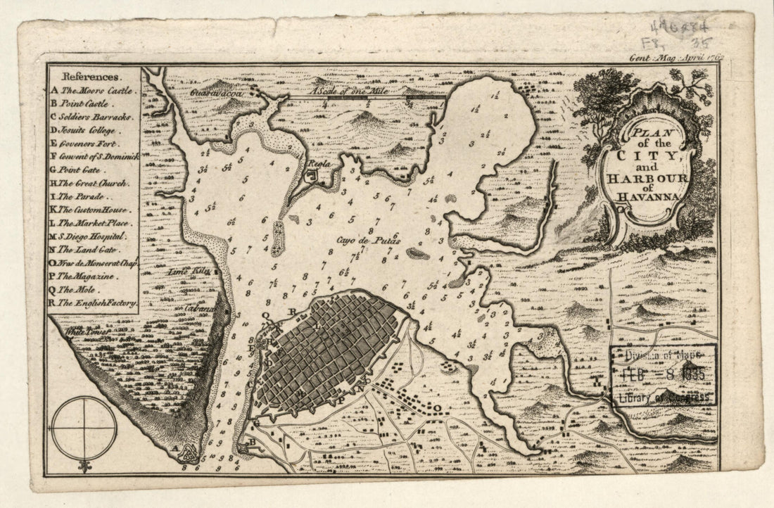 This old map of Plan of the City and Harbour of Havanna from 1762 was created by in 1762