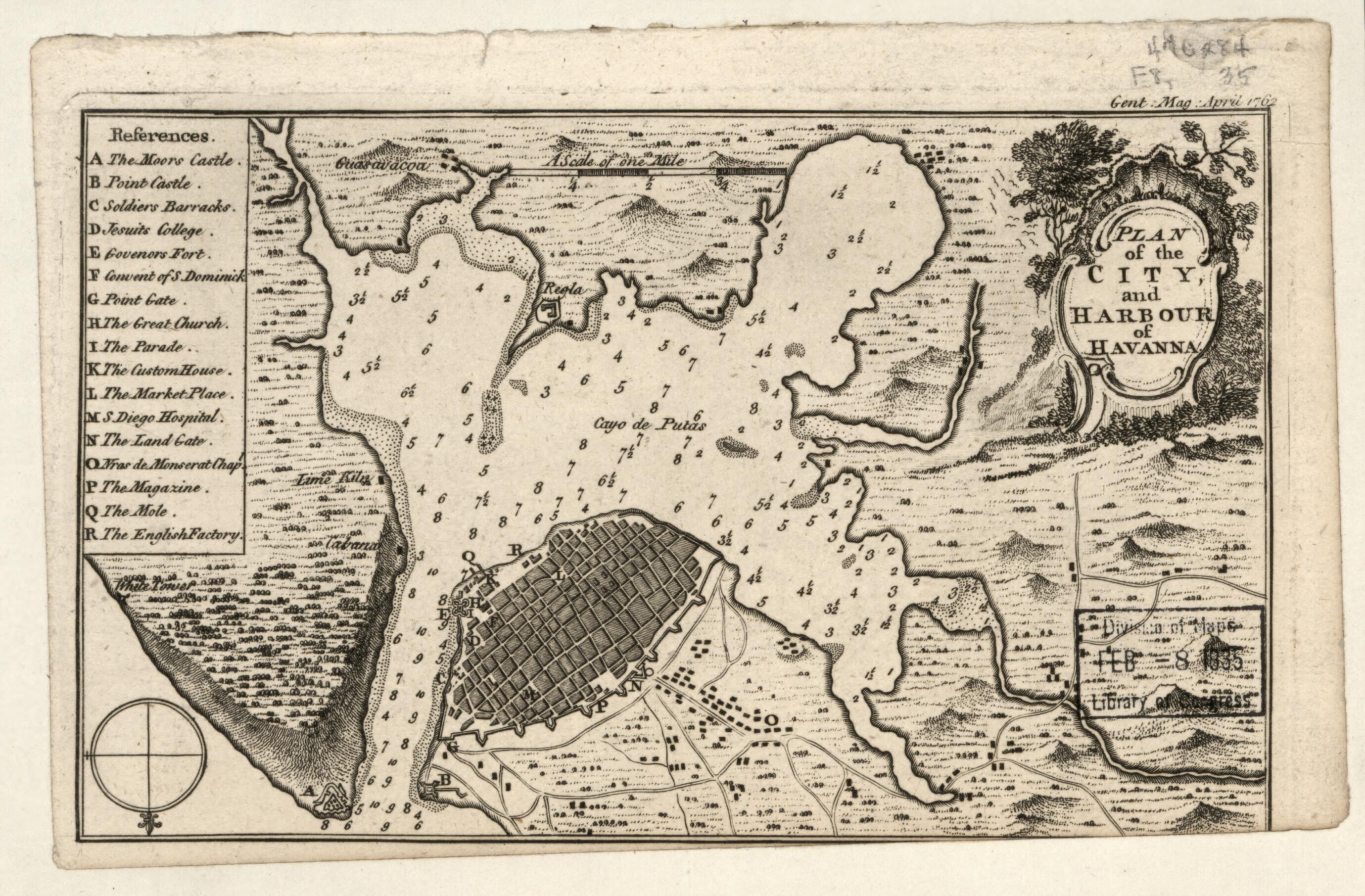 This old map of Plan of the City and Harbour of Havanna from 1762 was created by in 1762