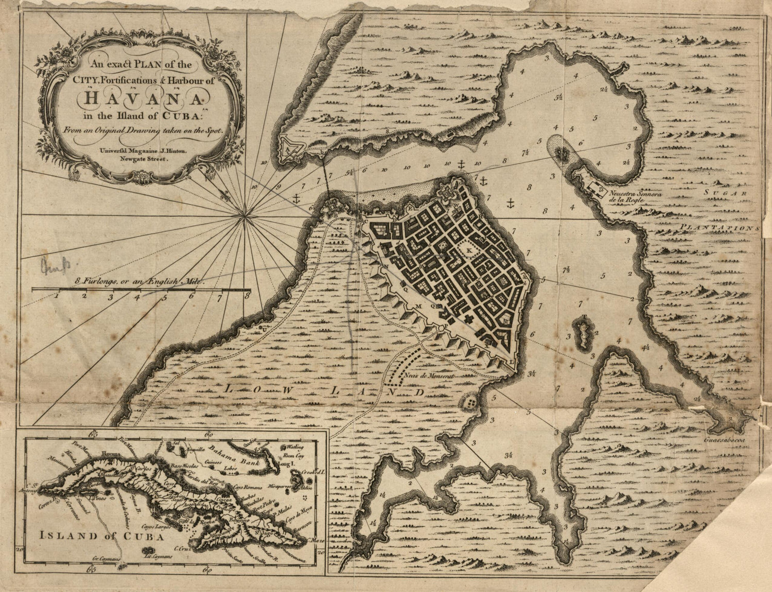 This old map of An Exact Plan of the City, Fortifications & Harbour of Havana In the Island of Cuba from 1762 was created by  in 1762