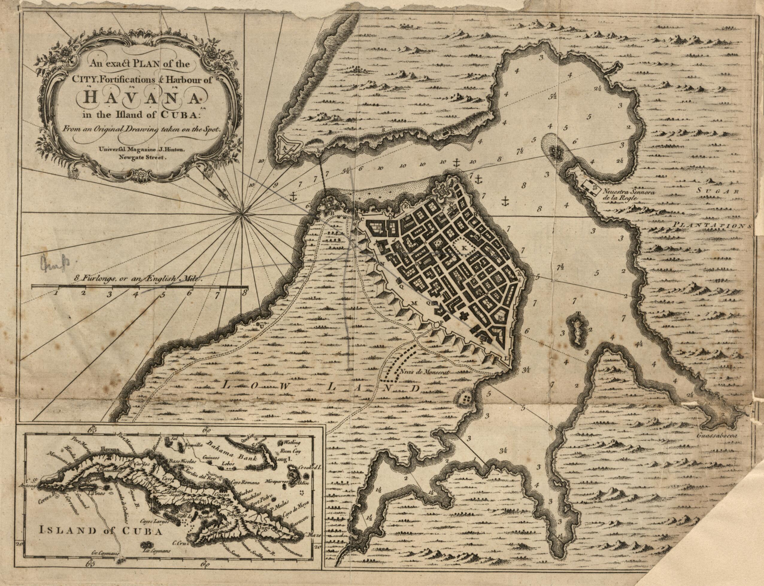 This old map of An Exact Plan of the City, Fortifications & Harbour of Havana In the Island of Cuba from 1762 was created by in 1762