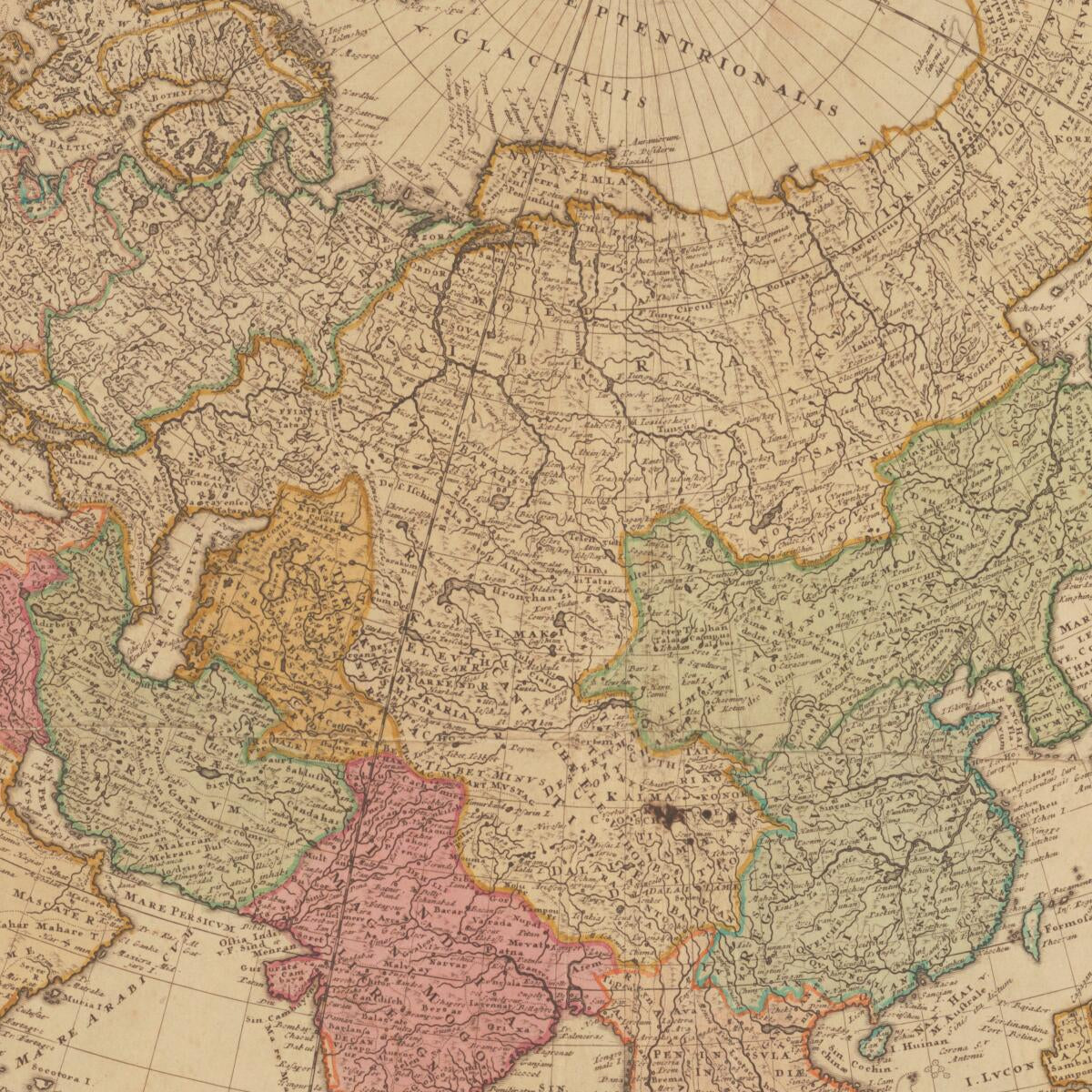 This old map of Asia : Secundum Legitimas Projectionis Sterographicae Regulas Et Juxta Recentissimas Observation Et Relationes Explosis Aliorum Fabulosis Designationibus Et Narrationibus Adhibitis Quoque Veterum Monumentis Et Recentiorum Itinerariis Desc