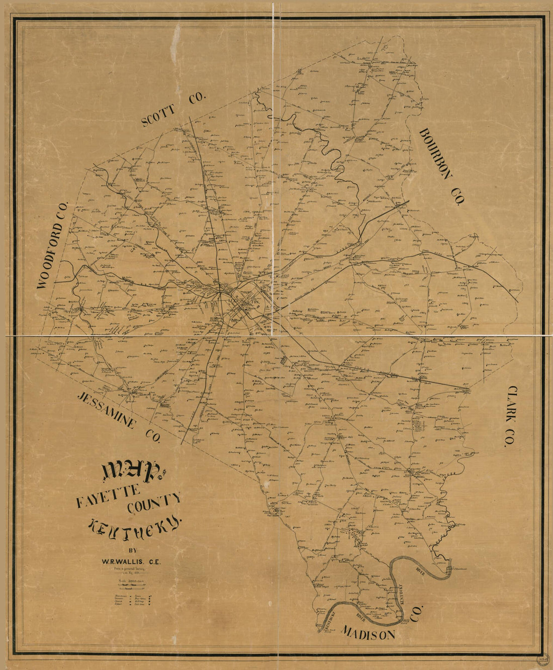 This old map of Map of Fayette County, Kentucky from 1891 was created by W. R. Wallis in 1891
