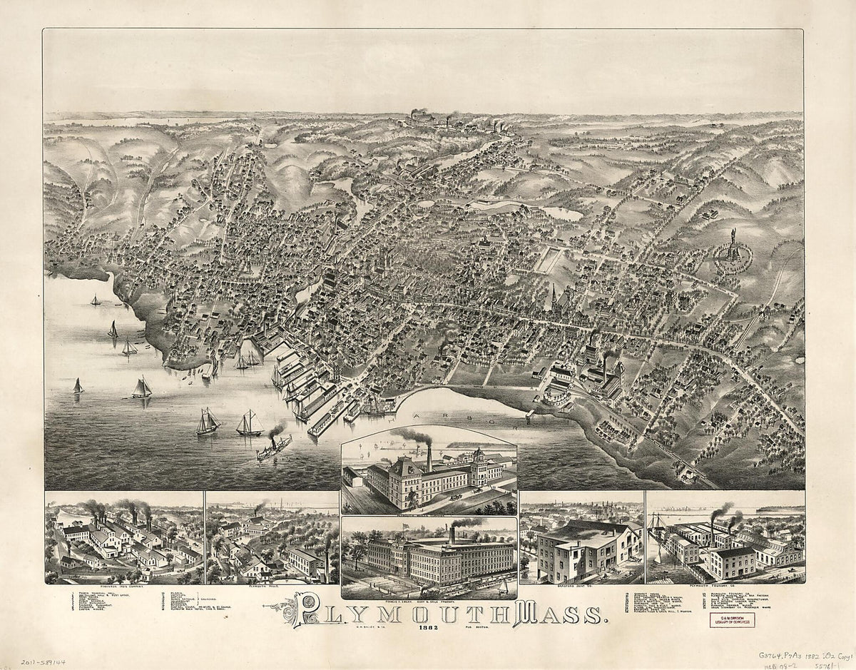 Plymouth, Massachusetts, 1882 by Relic Map Company