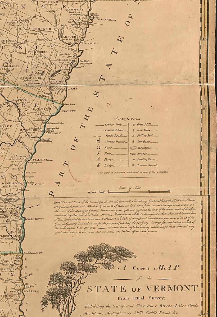 This old map of A Correct Map of the State of Vermont : Exhibiting the County and Town Lines, Rivers, Lakes, Ponds, Mountains, Meetinghouses, Mills, Public Roads &c from 1796 was created by Amos Doolittle, James Whitelaw in 1796