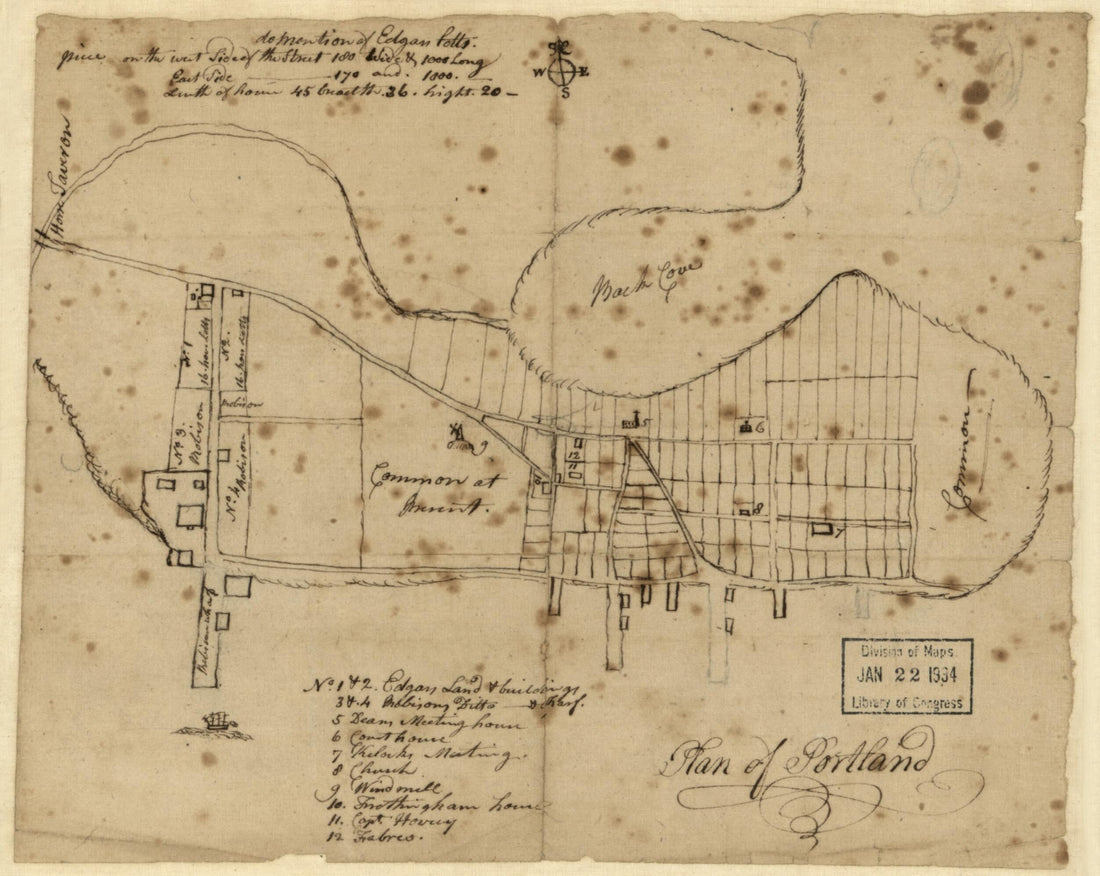 This old map of Plan of Portland from 1800 was created by in 1800