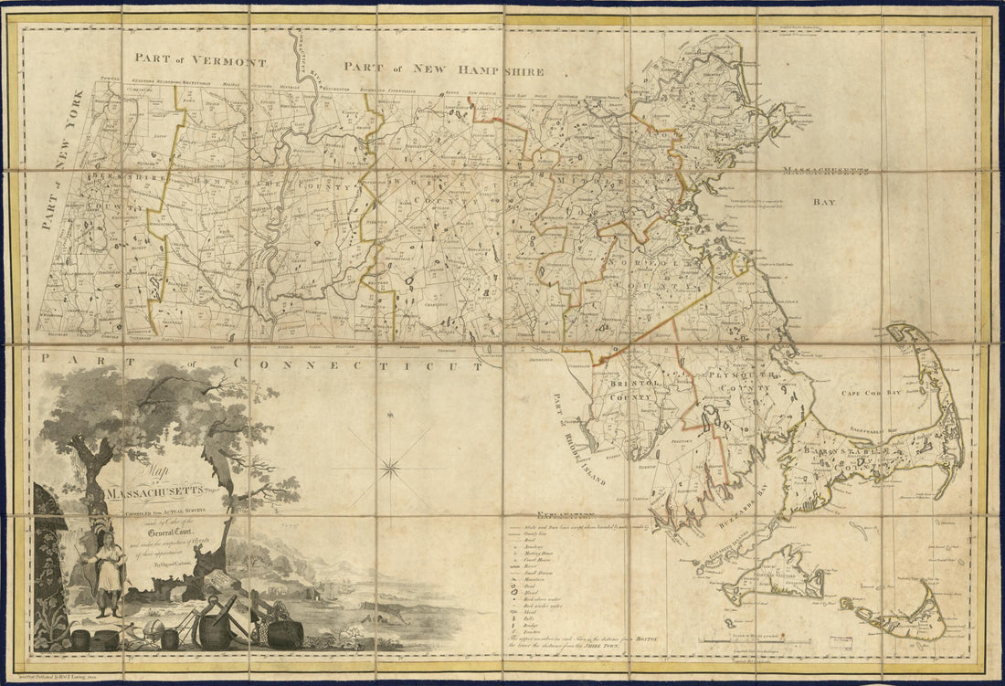 This old map of Map of Massachusetts Proper: Compiled from Actual Surveys Made by Order of the General Court and Under the Inspection of Agents of Their Appointment from 1801 was created by B. & J. Loring, Joseph Callender, Osgood Carleton, Samuel Hill