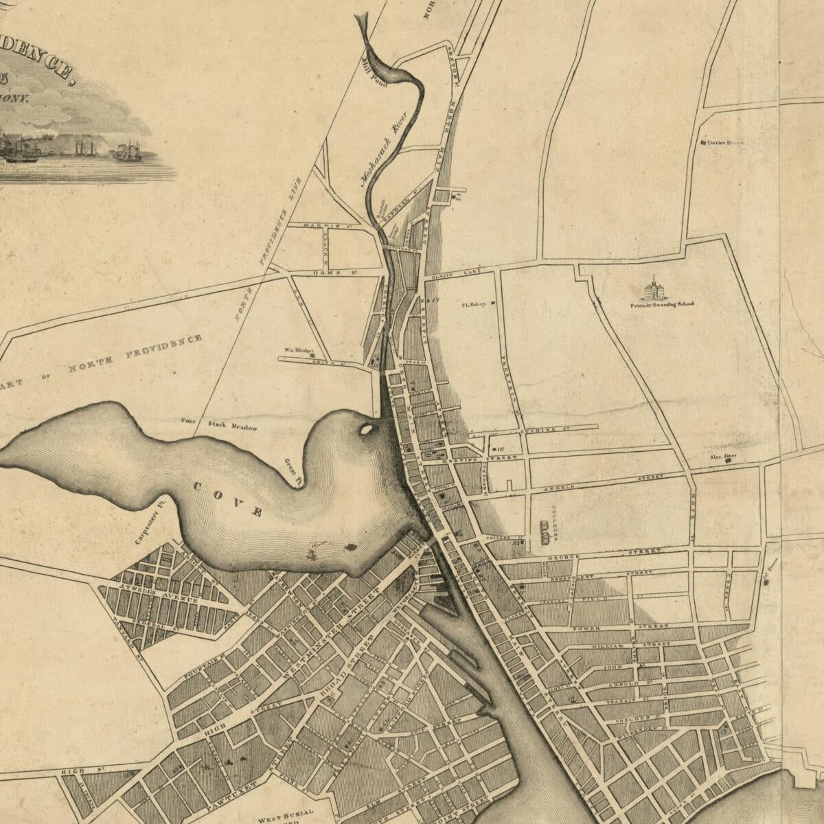 This old map of Map of the Town of Providence : from Actual Survey from 1823 was created by Daniel Anthony in 1823