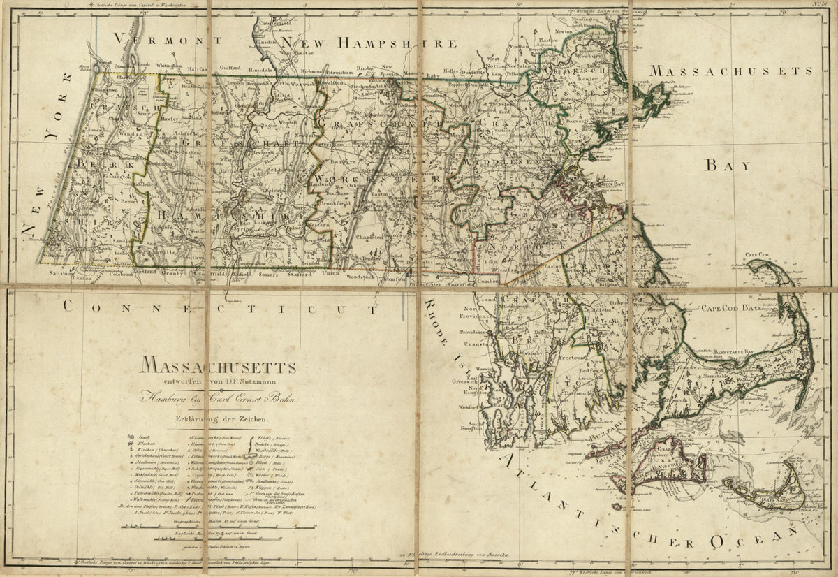 Massachusetts 1796 by Relic Map Company