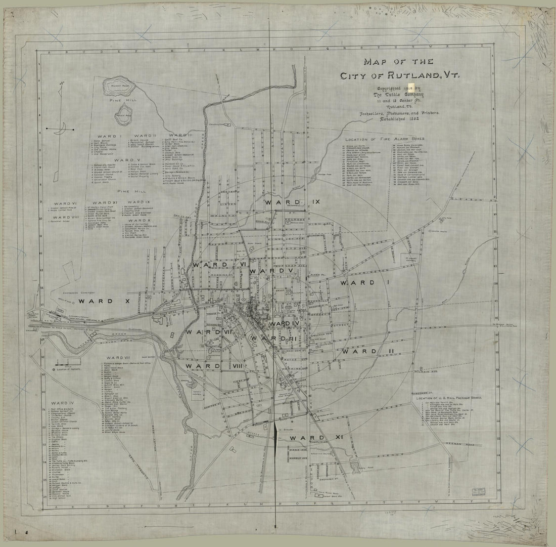 This old map of Map of the City of Rutland, Vermont from 1910 was created by Tuttle Publishing Co in 1910