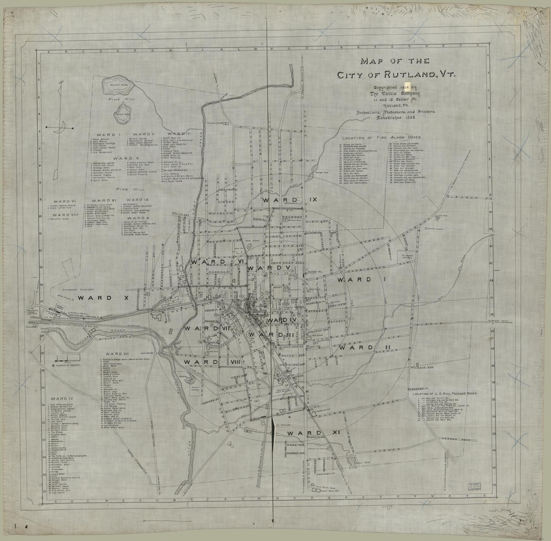 This old map of Map of the City of Rutland, Vermont from 1910 was created by Tuttle Publishing Co in 1910