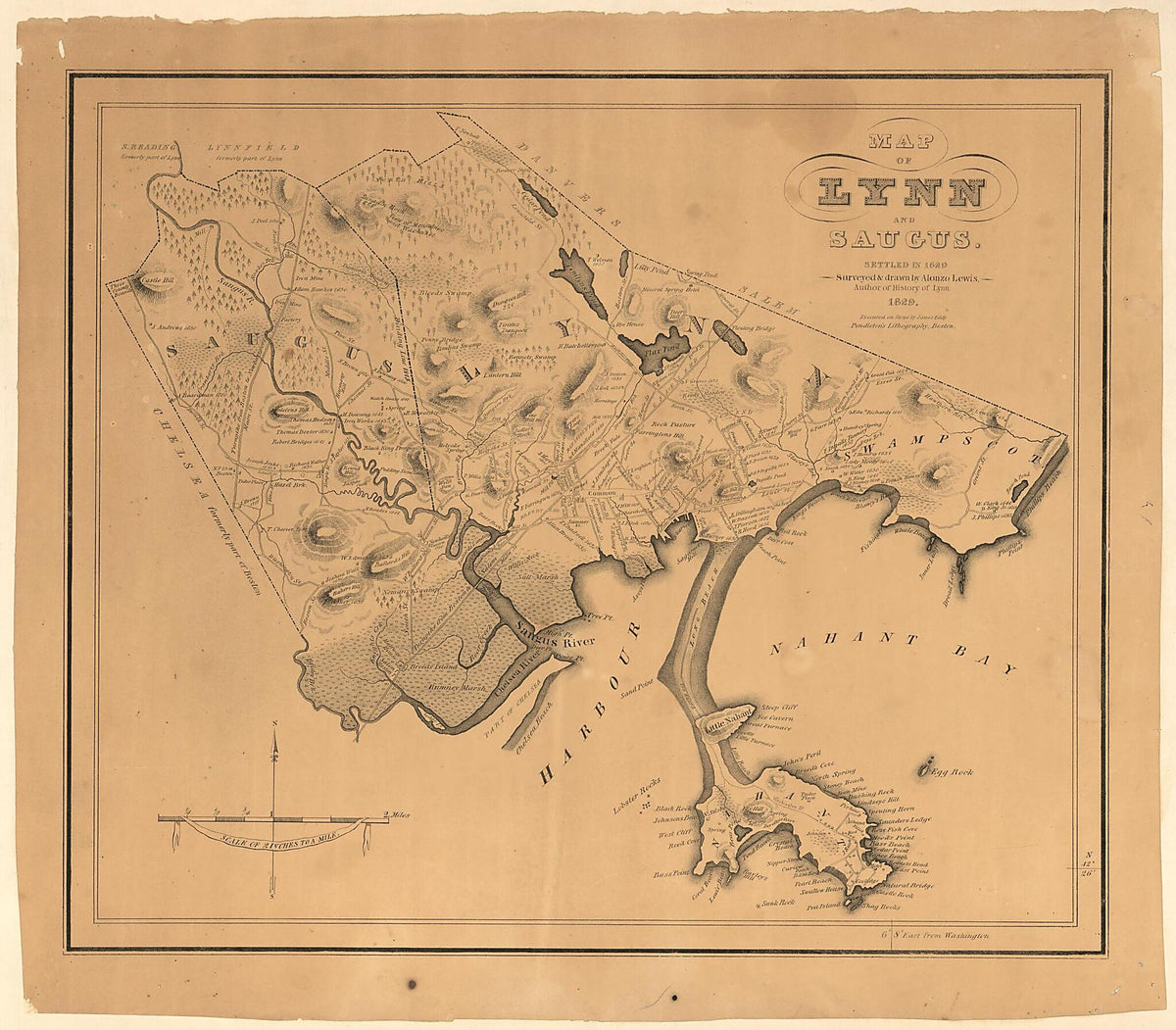 Map of Lynn and Saugus : Settled In 1629 1829 by Relic Map Company