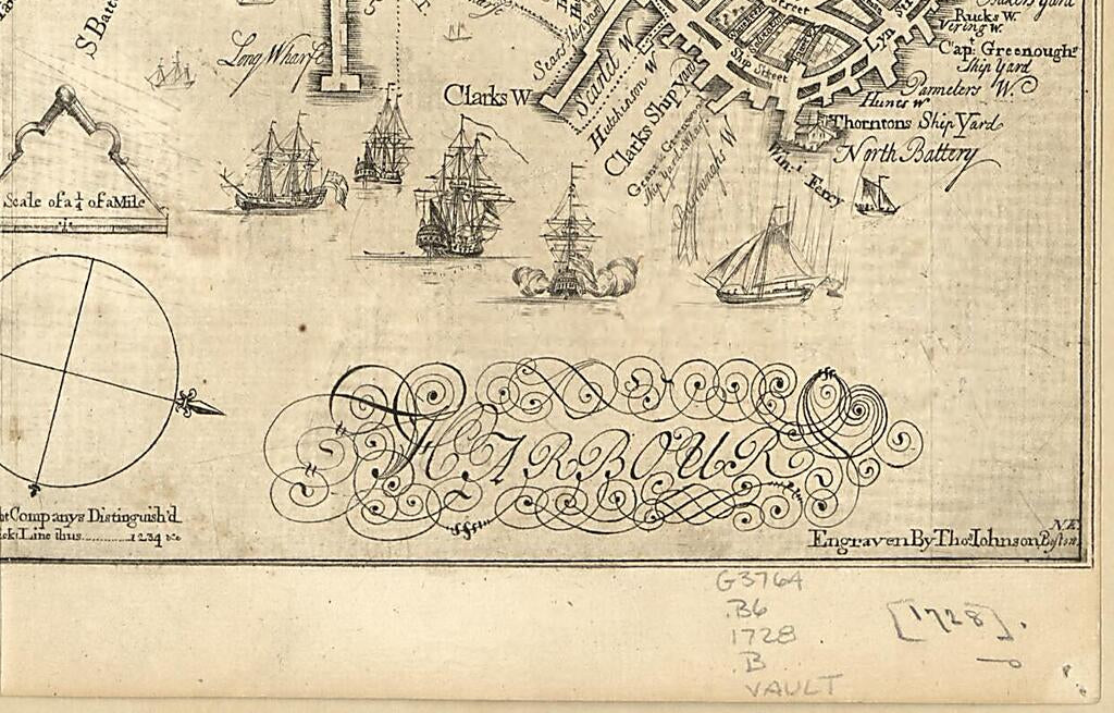 This old map of To His Excellency William Burnet, Esqr., This Plan of Boston In New England Is Humbly Dedicated by His Excellencys Most Obedient and Humble Servant Will Burgiss from 1728 was created by William Burgis, Thos Johnson in 1728