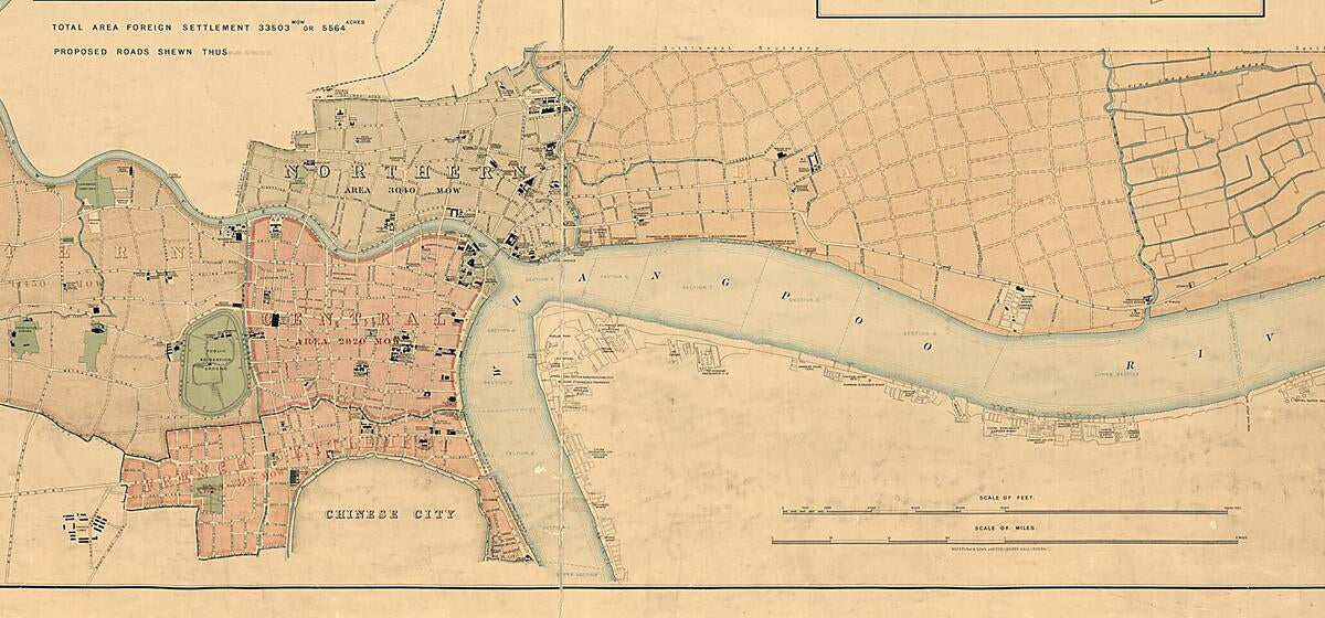This old map of Plan of Shanghai from 1904 was created by  Waterlow and Sons in 1904