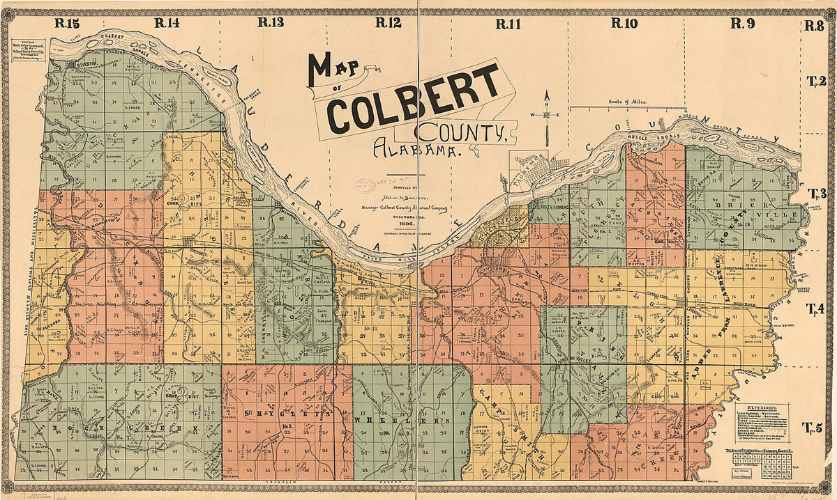 Map of Colbert County, Alabama 1896 by Relic Map Company