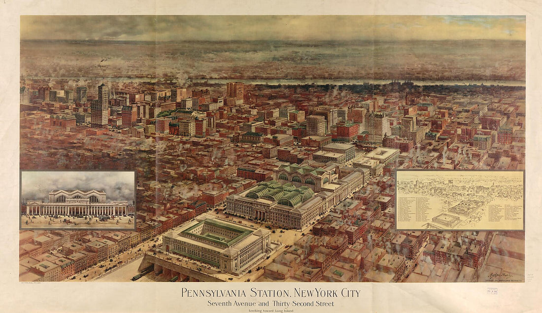 This old map of Second Street, Looking Towards Long Island from 1910 was created by Hughson Hawley, Pennsylvania Railroad Company in 1910
