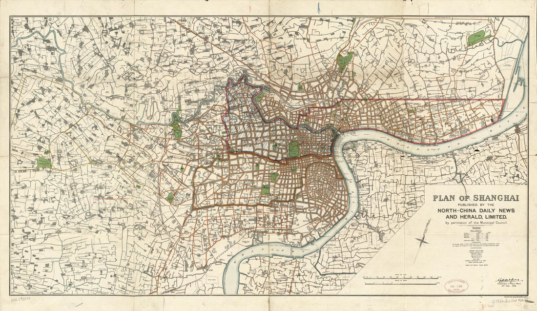 This old map of Plan of Shanghai from 1928 was created by Edward Stanford Ltd, Shanghai (China : International Settlement). Municipal Council in 1928